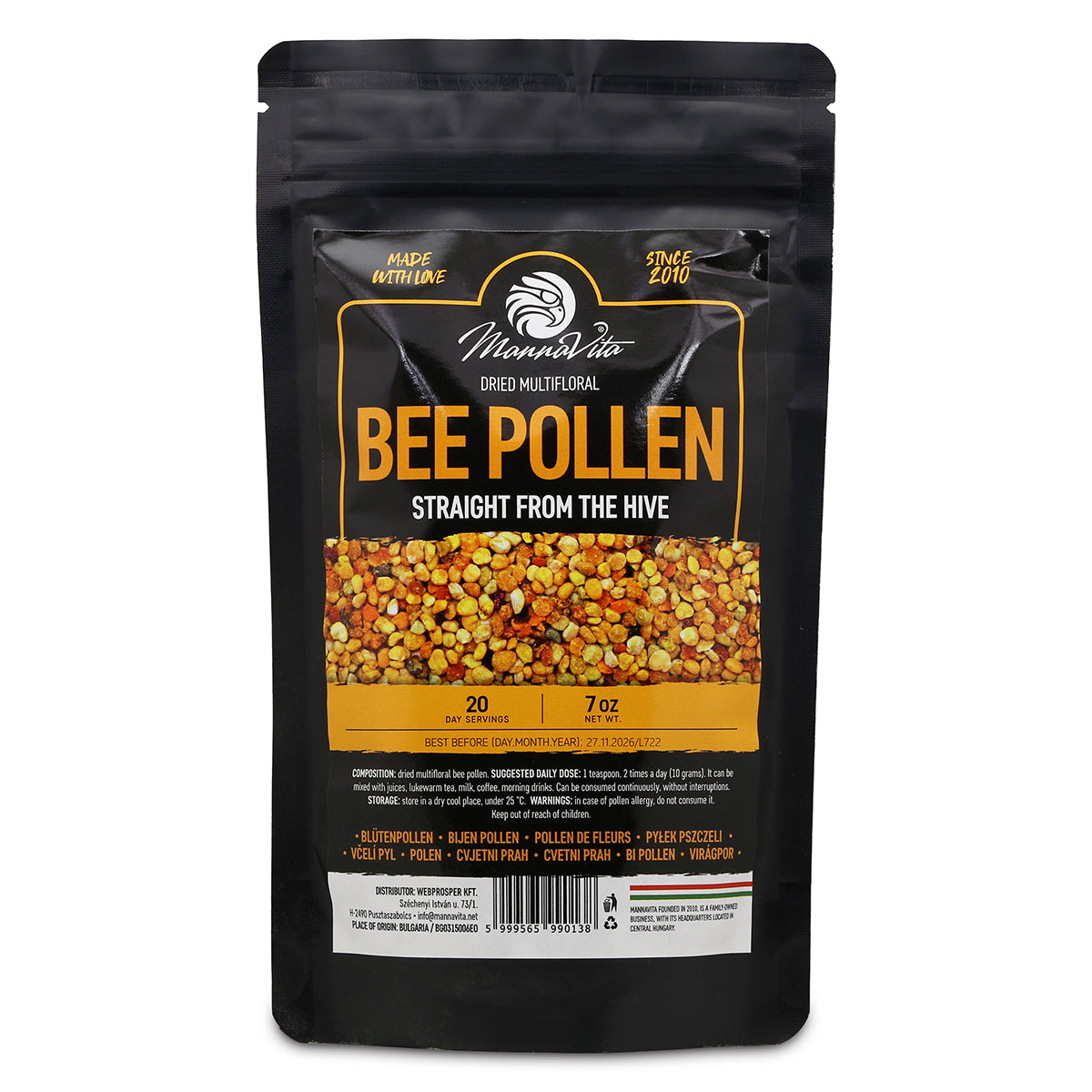 Pólen de abelha multifloral seco Mannavita • 200 g