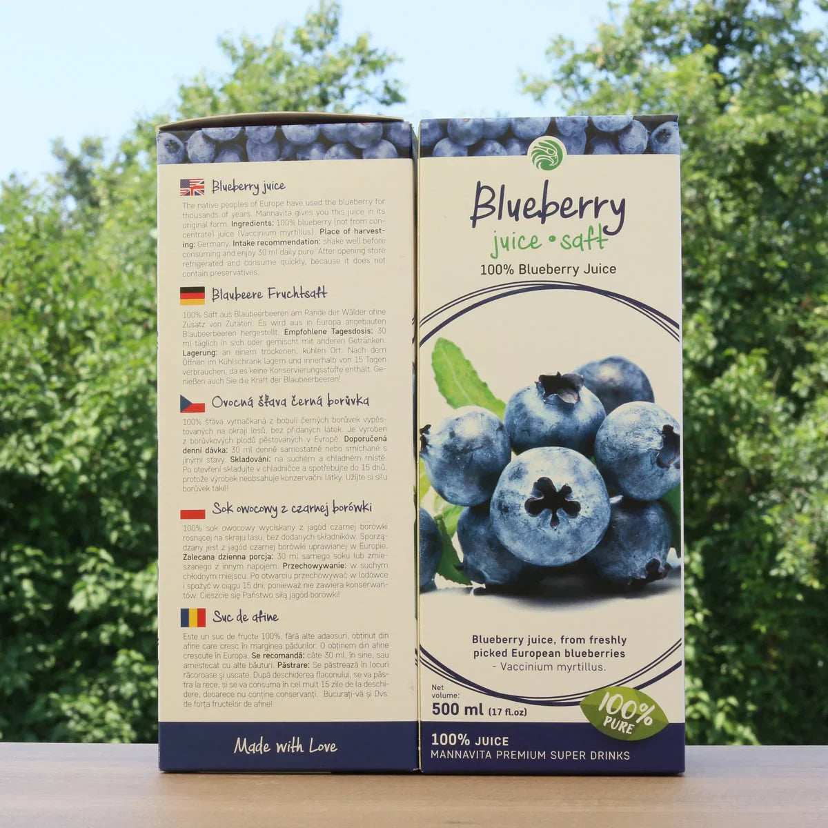 Mannavita Blueberry 100% pure pressed juice • 500 ml - Mannavita