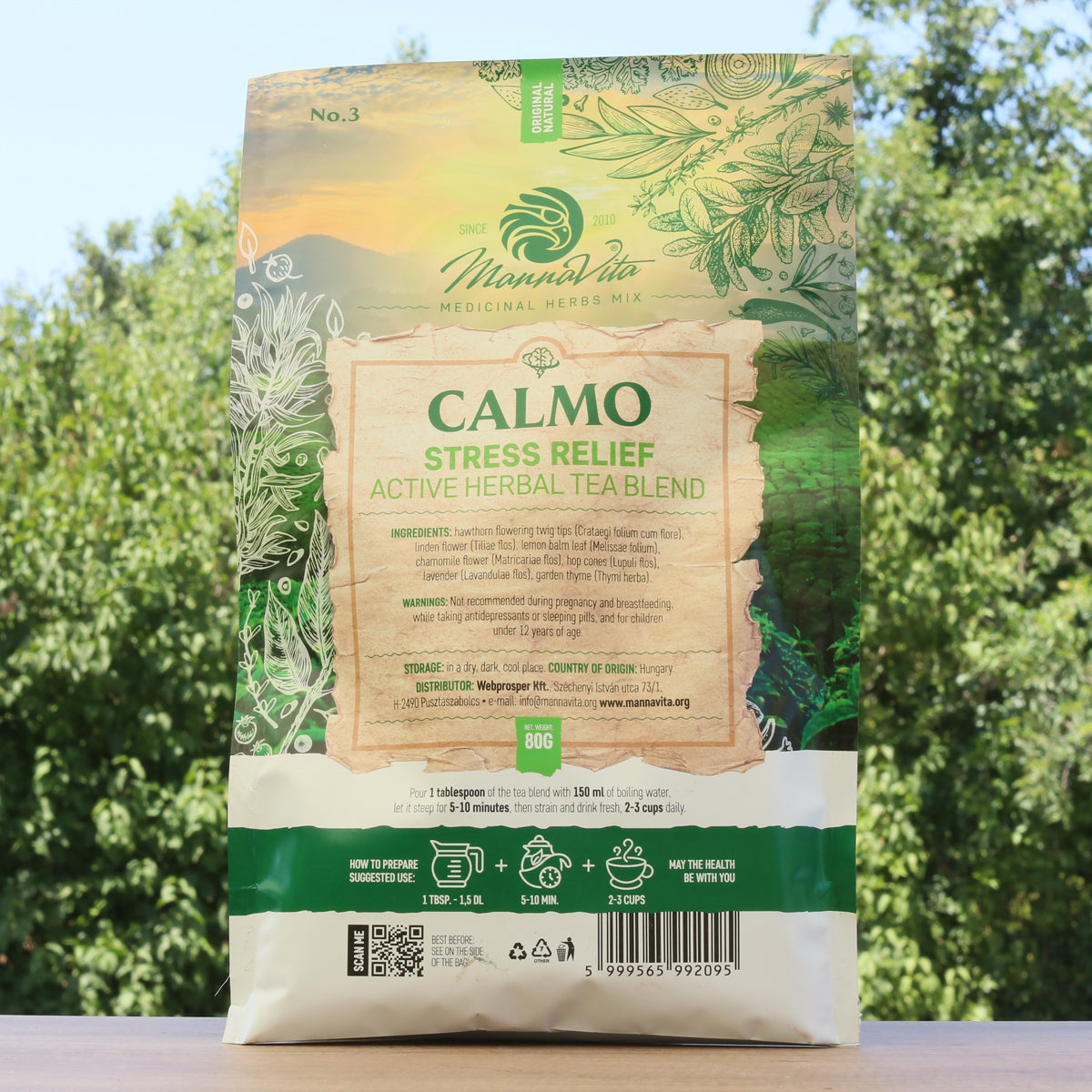 CALMO mistura ativa de chá de ervas para alívio do stress • 80g