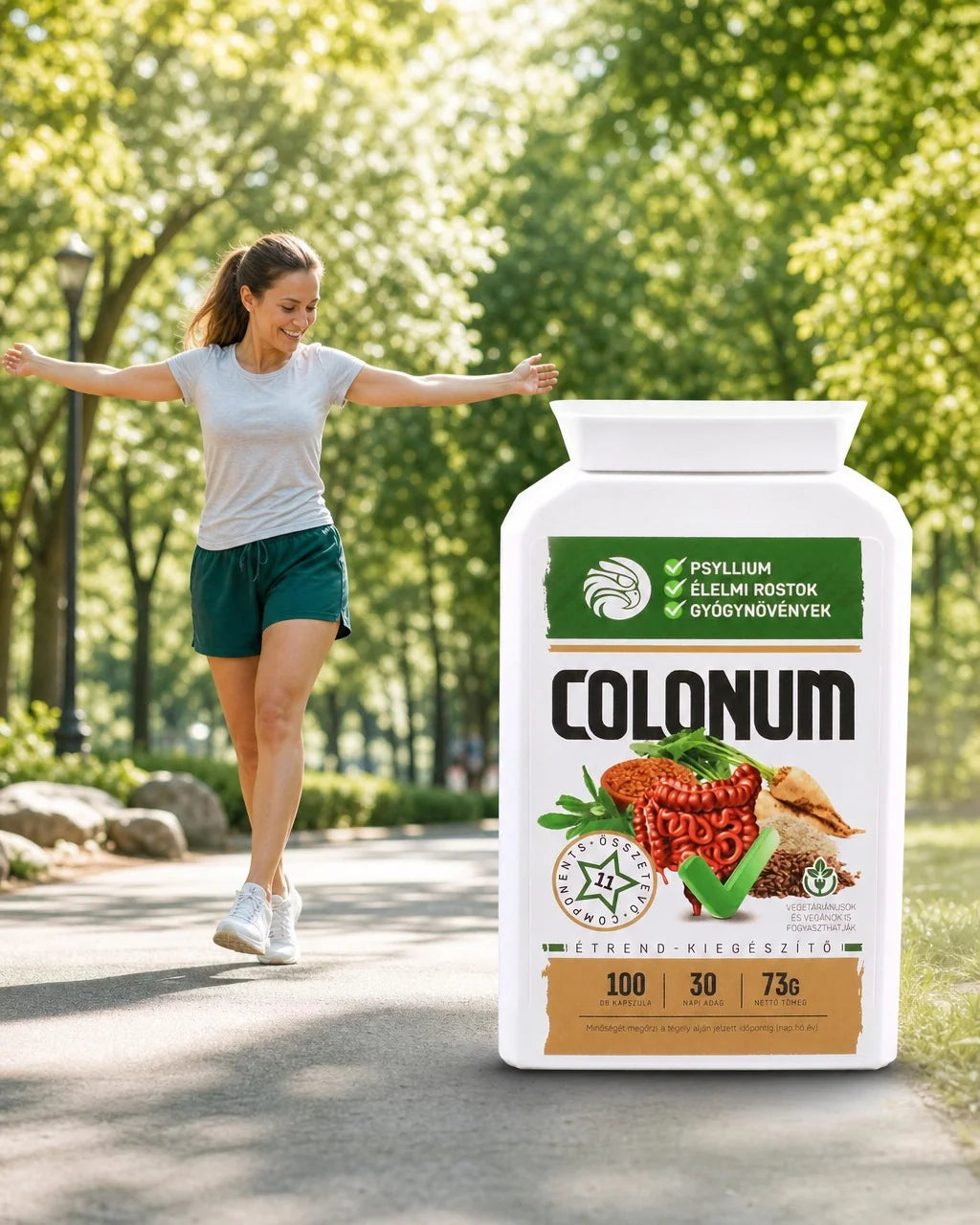 COLONUM cápsulas de limpeza do cólon e restauração intestinal • 100 cápsulas