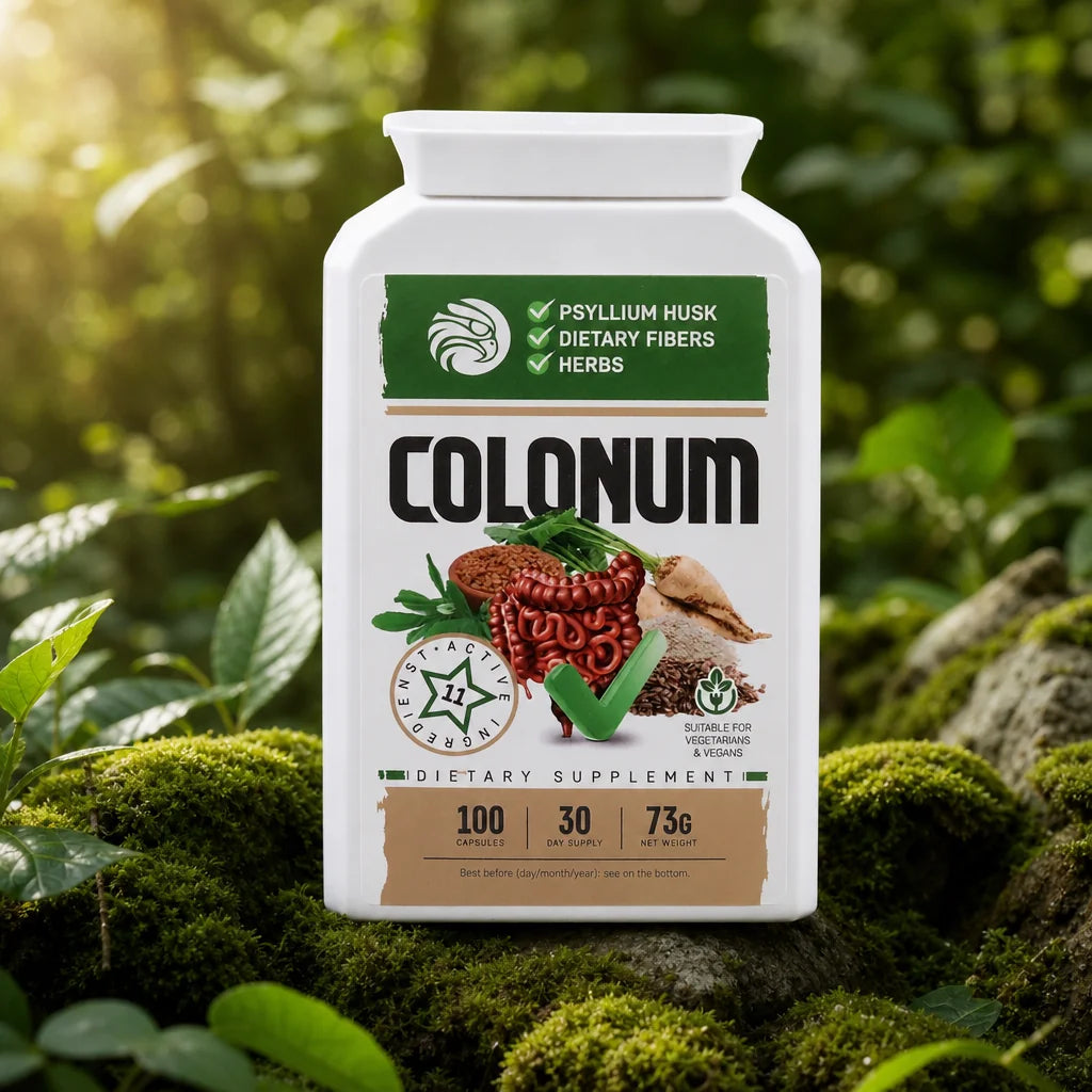 COLONUM cápsulas de limpeza do cólon e restauração intestinal • 100 cápsulas