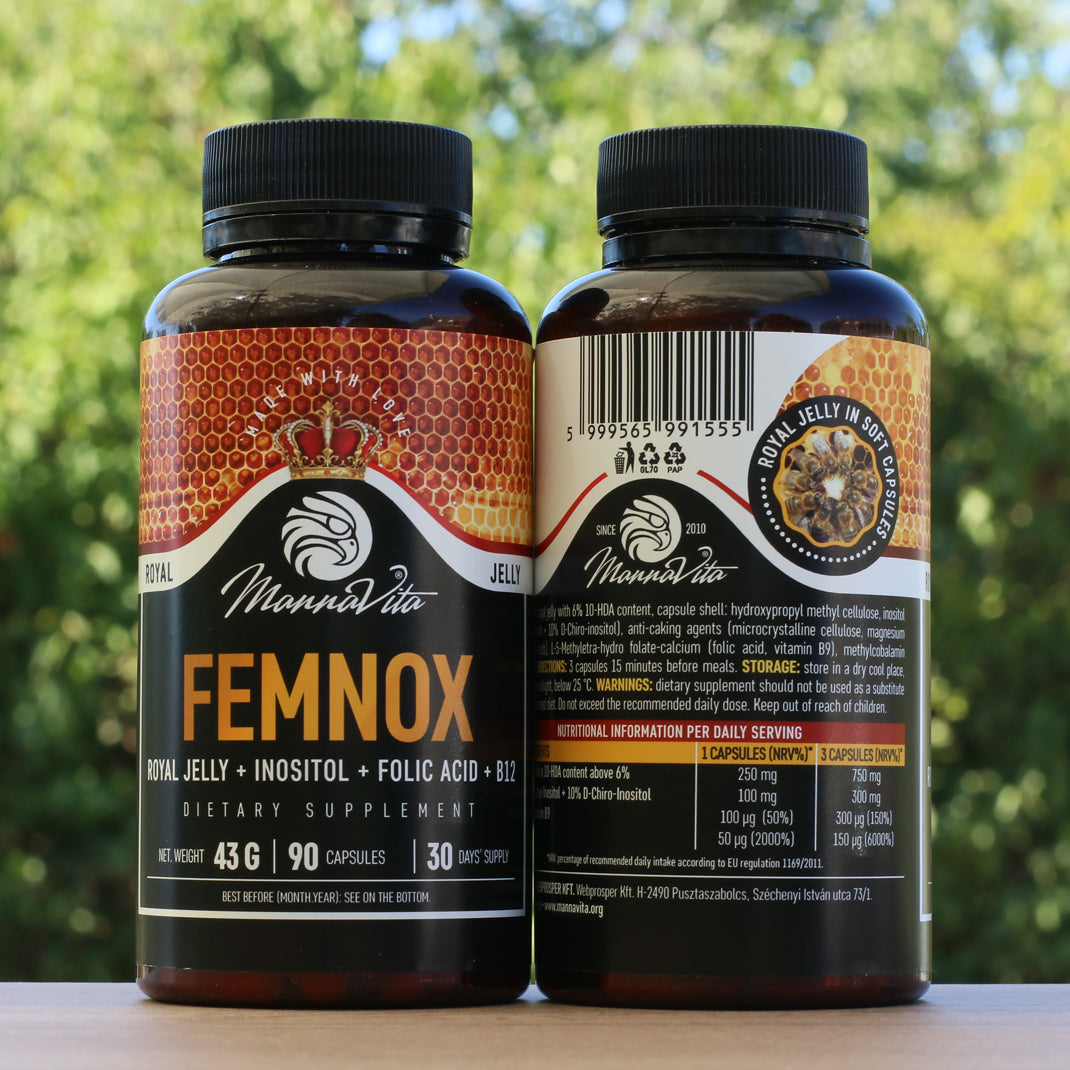 FEMNOX Geleia Real + Inositol + Ácido Fólico + Complexo B12 • 90 cápsulas