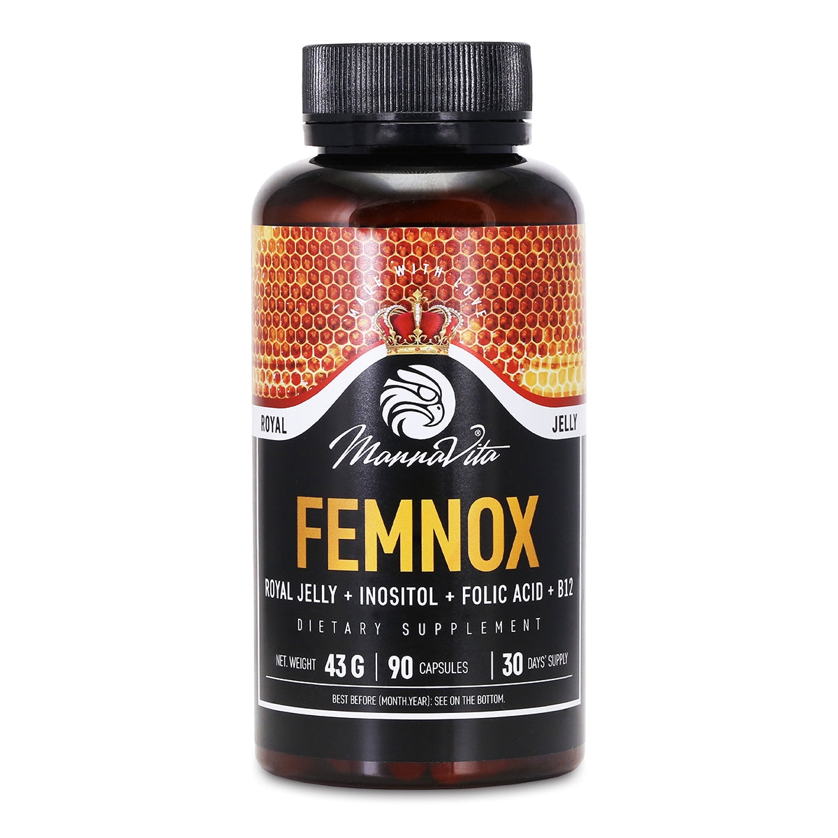 FEMNOX Geleia Real + Inositol + Ácido Fólico + Complexo B12 • 90 cápsulas