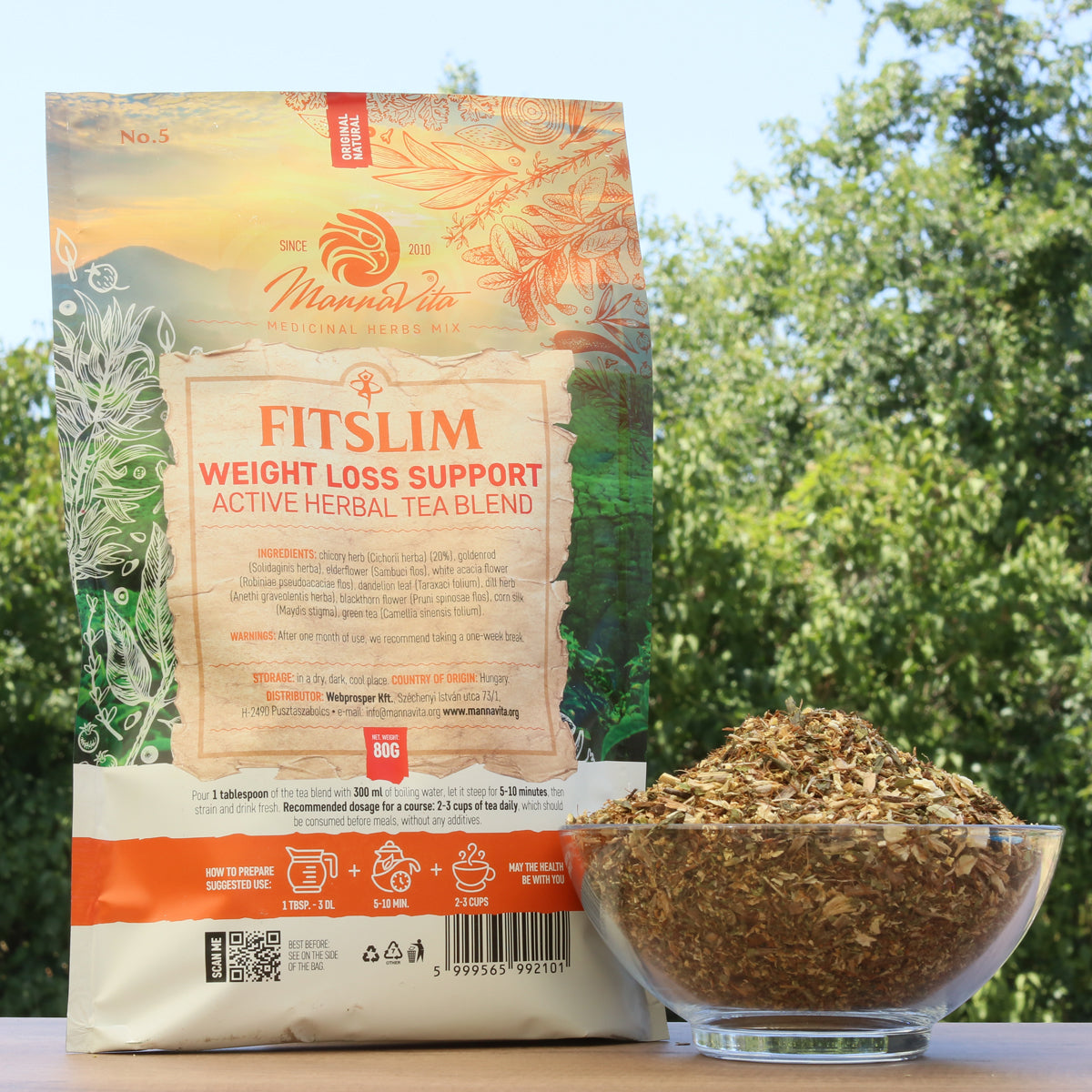 FITSLIM Suporte ativo para perda de peso – mistura de chá de ervas • 80g