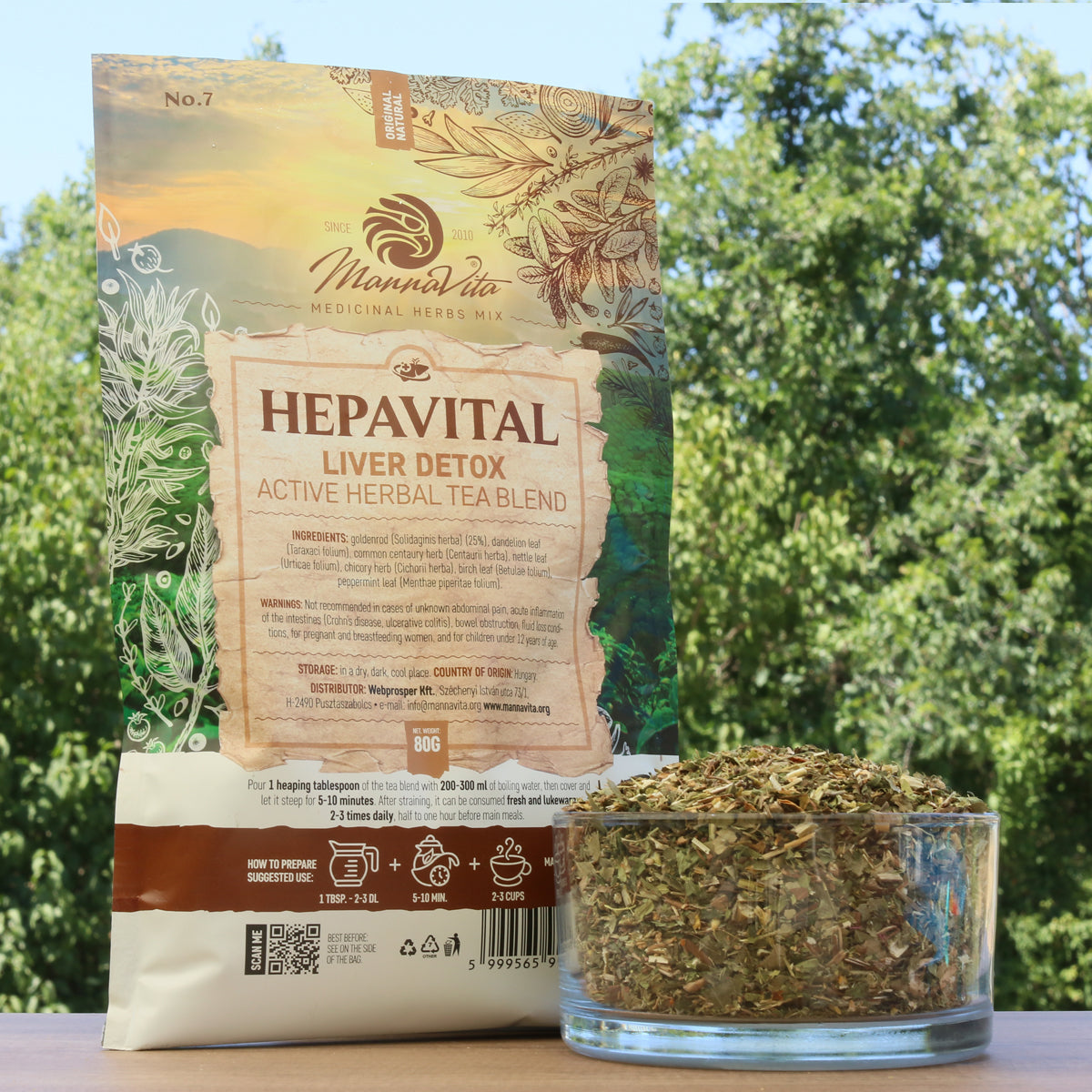 HEPAVITAL Mistura ativa de chá de ervas para desintoxicação do fígado • 80 g