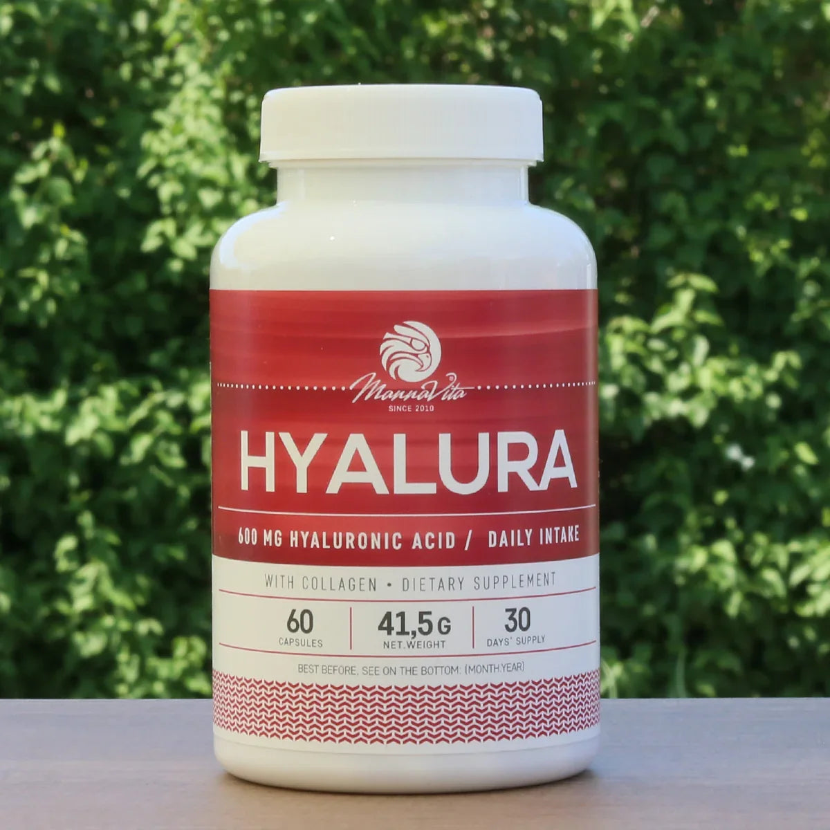Hyalura 600 mg hyaluronic acid + collagen capsules • 60 pcs. - Mannavita