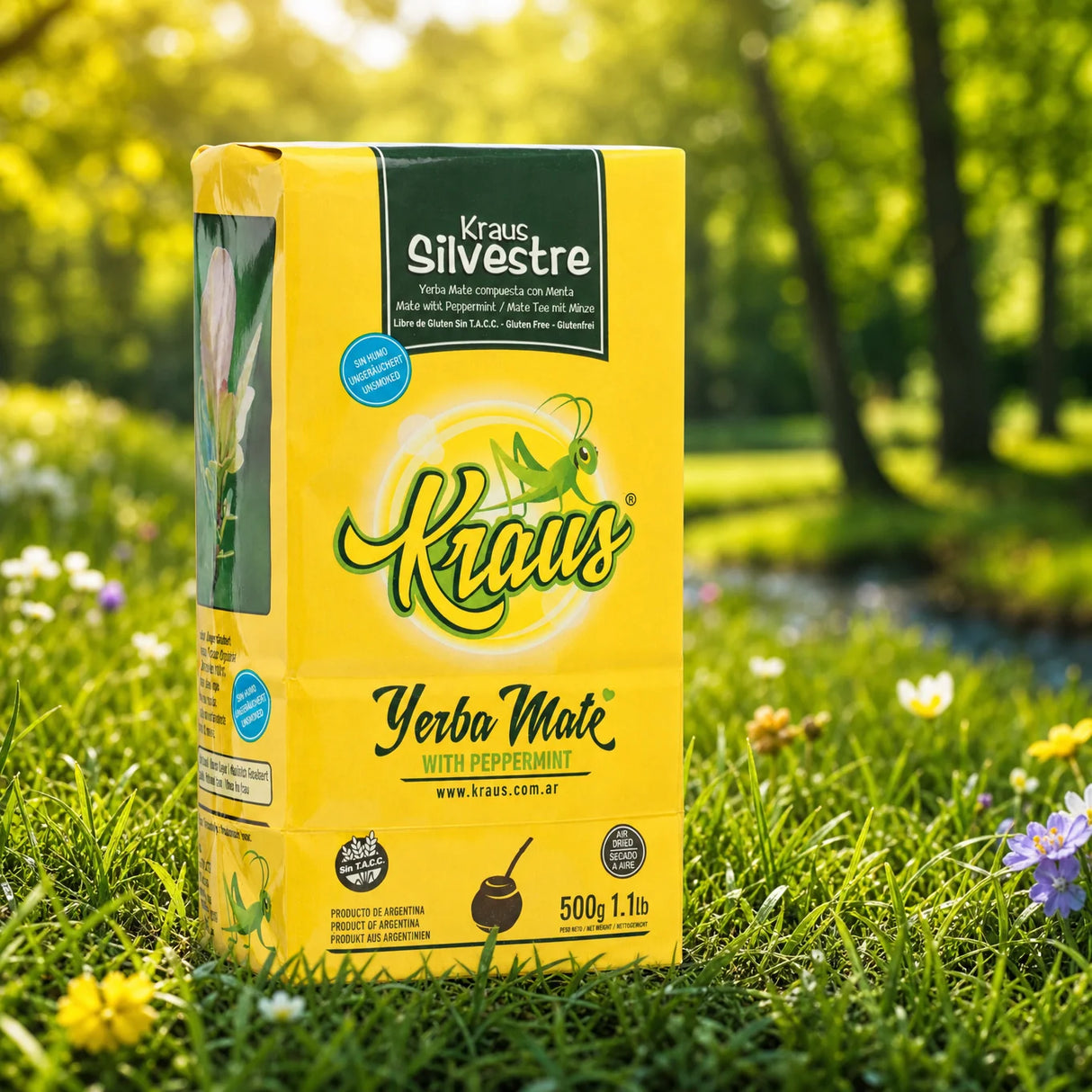Chá de yerba-mate Kraus • Elaborada, com pau • 500 g