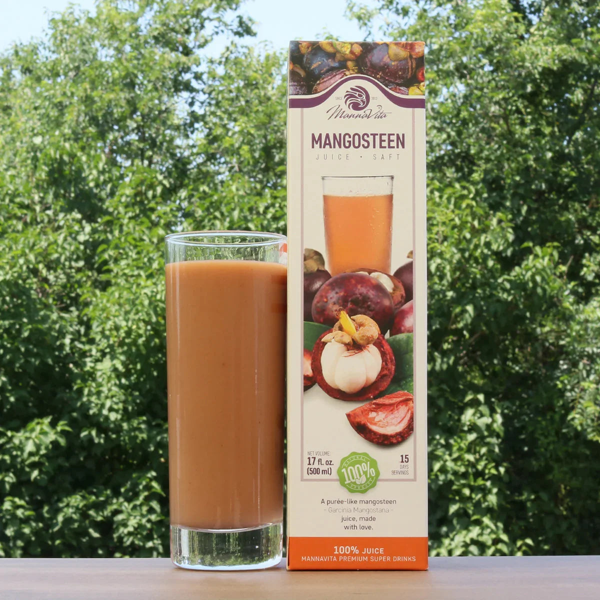 Mannavita Mangosteen 100% pure pressed purée • 500 ml - Mannavita