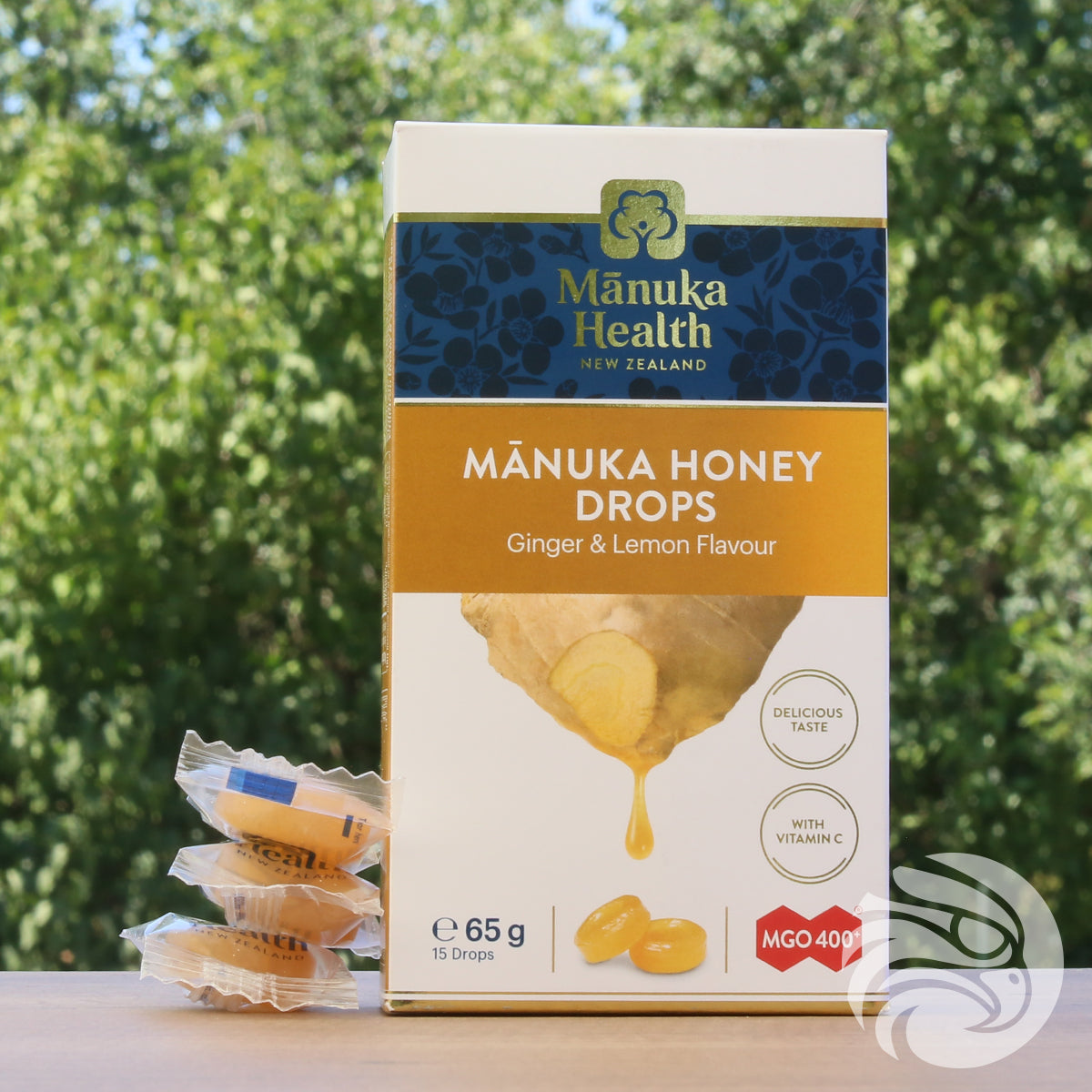 Pastilhas de mel de Manuka com gengibre natural e limão • 15 unid.