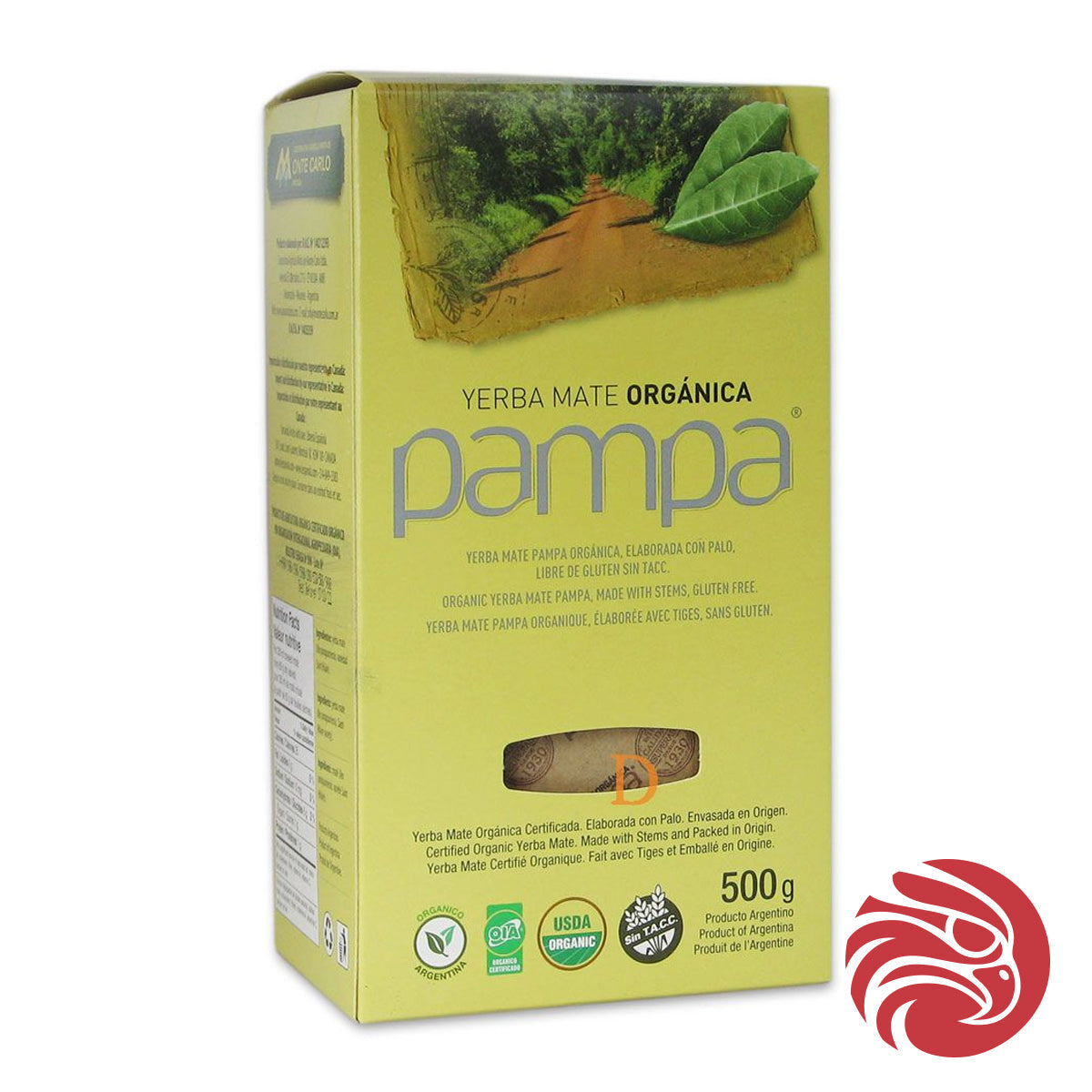 Chá de yerba-mate biológico Pampa • Elaborado com palo • 500 g