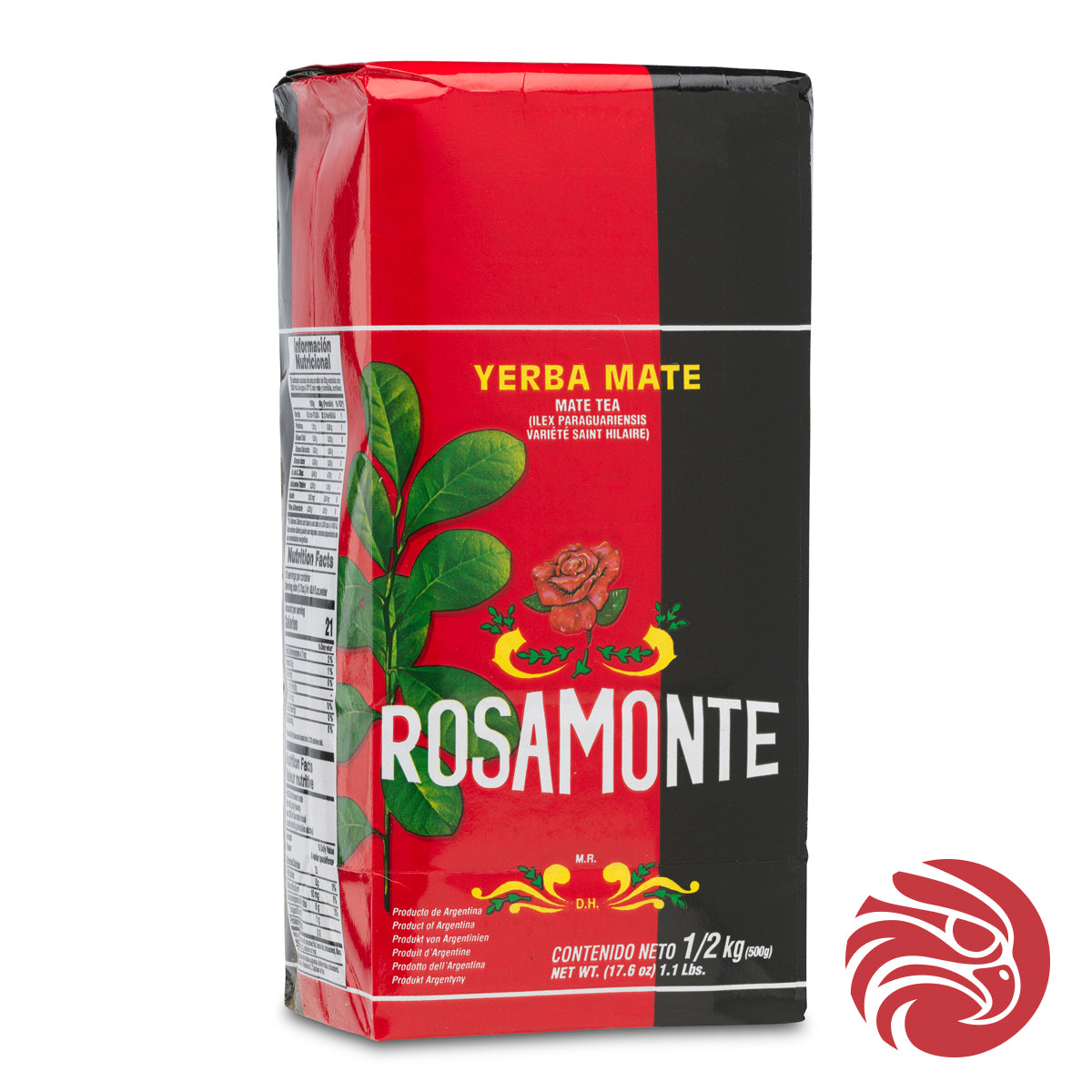 Chá de erva-mate Rosamonte • Elaborado com pau • 500 g