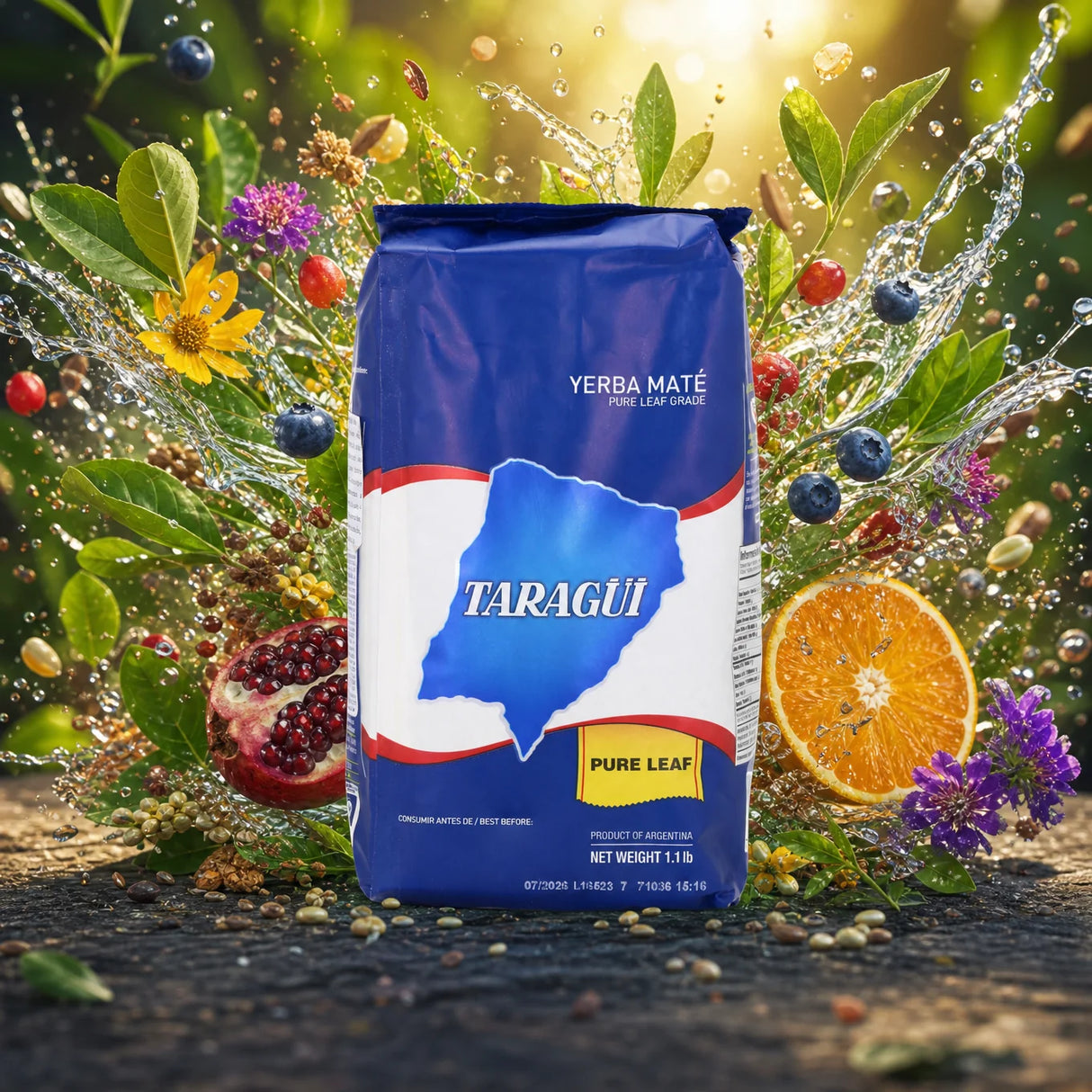 Chá de yerba mate Taragüi • Folha pura - Sem palo • 500 g