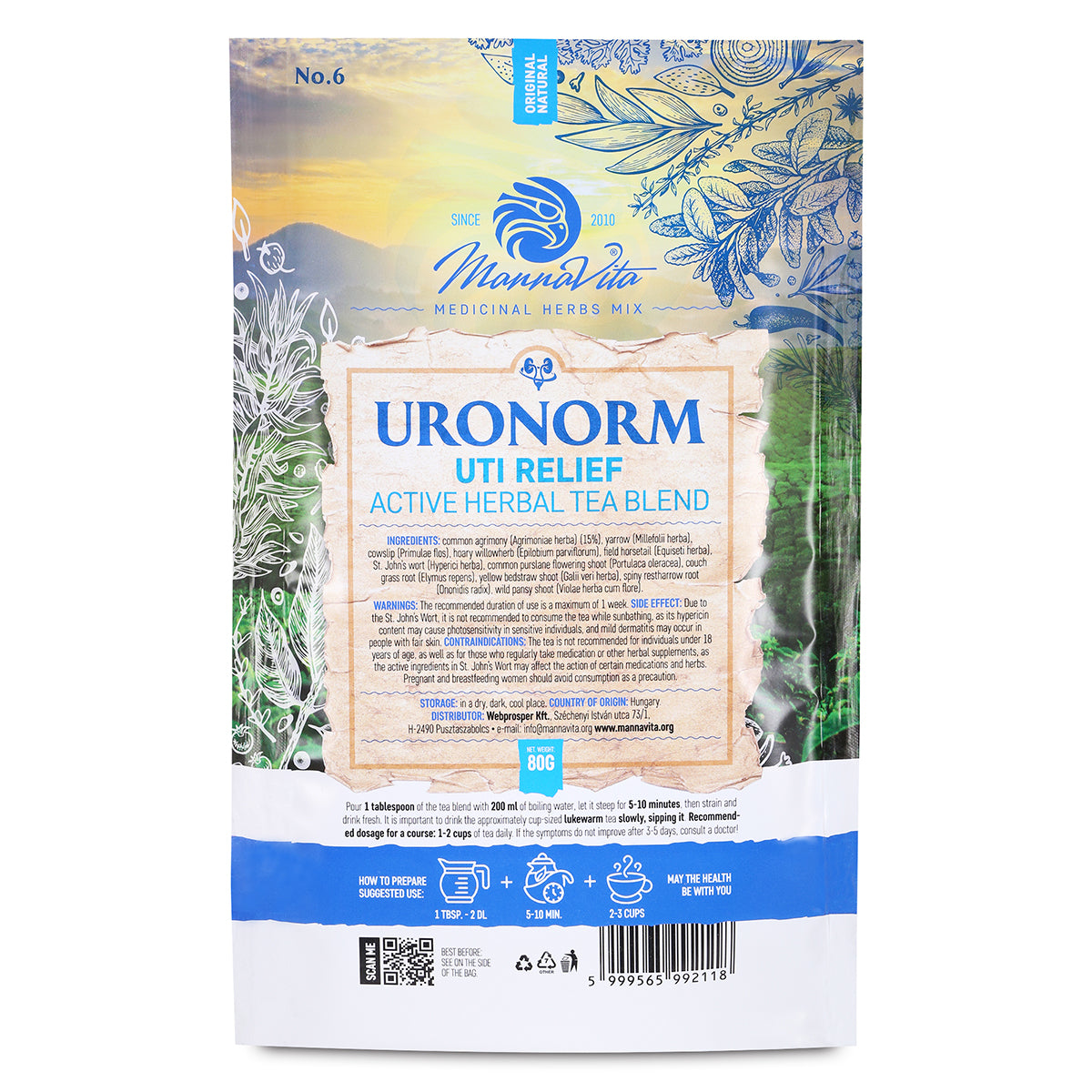 URONORM alívio da ITU mistura ativa de chá de ervas • 80g