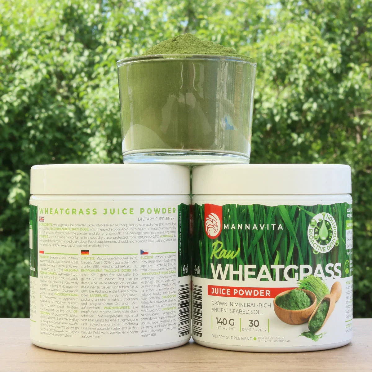 Mannavita raw wheatgrass juice powder • gluten-free • 140g - Mannavita