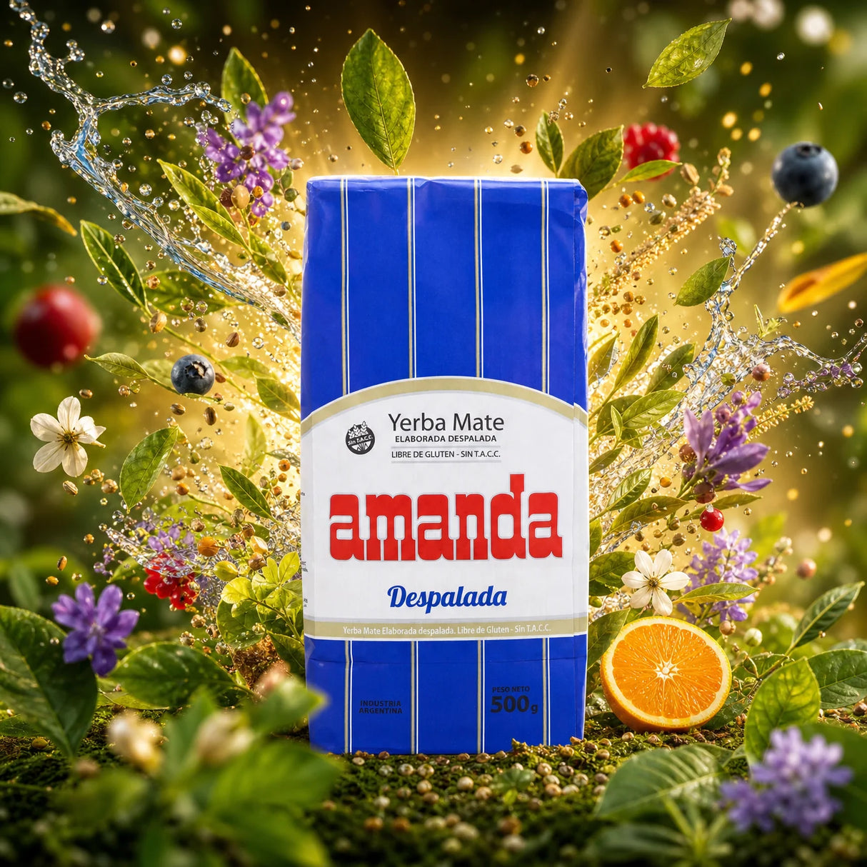 Chá de yerba-mate Amanda • Sem talos – Sin palo • 500 g