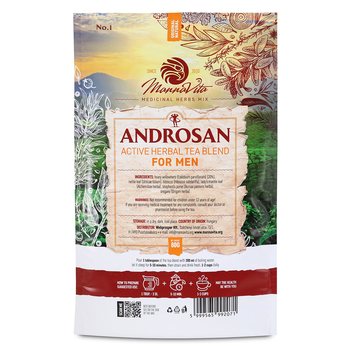 ANDROSAN mistura ativa de chá de ervas para homens • 80g