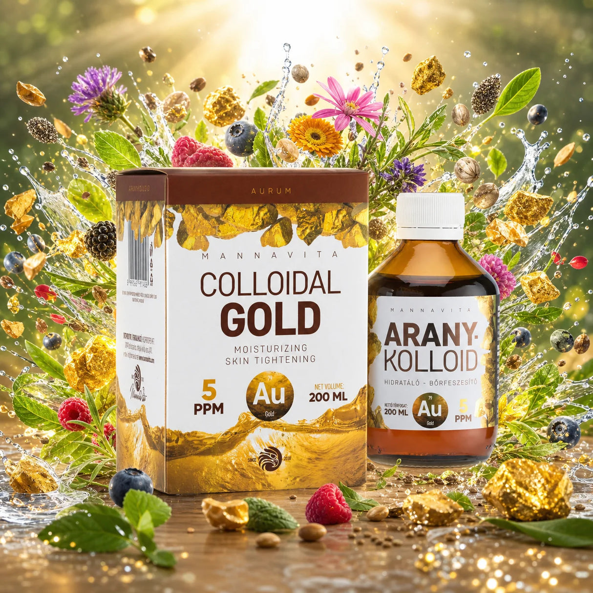 Mannavita, Ouro Coloidal 5 PPM • 200 ml