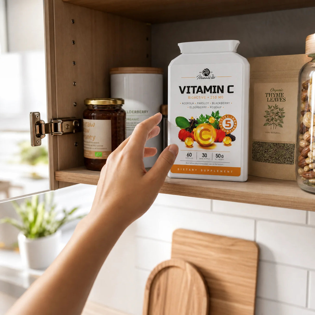 Mannavita complexo de Vitamina C • 250 mg bioativo • 60 cápsulas