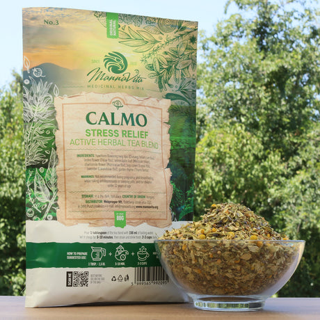 CALMO mistura ativa de chá de ervas para alívio do stress • 80g