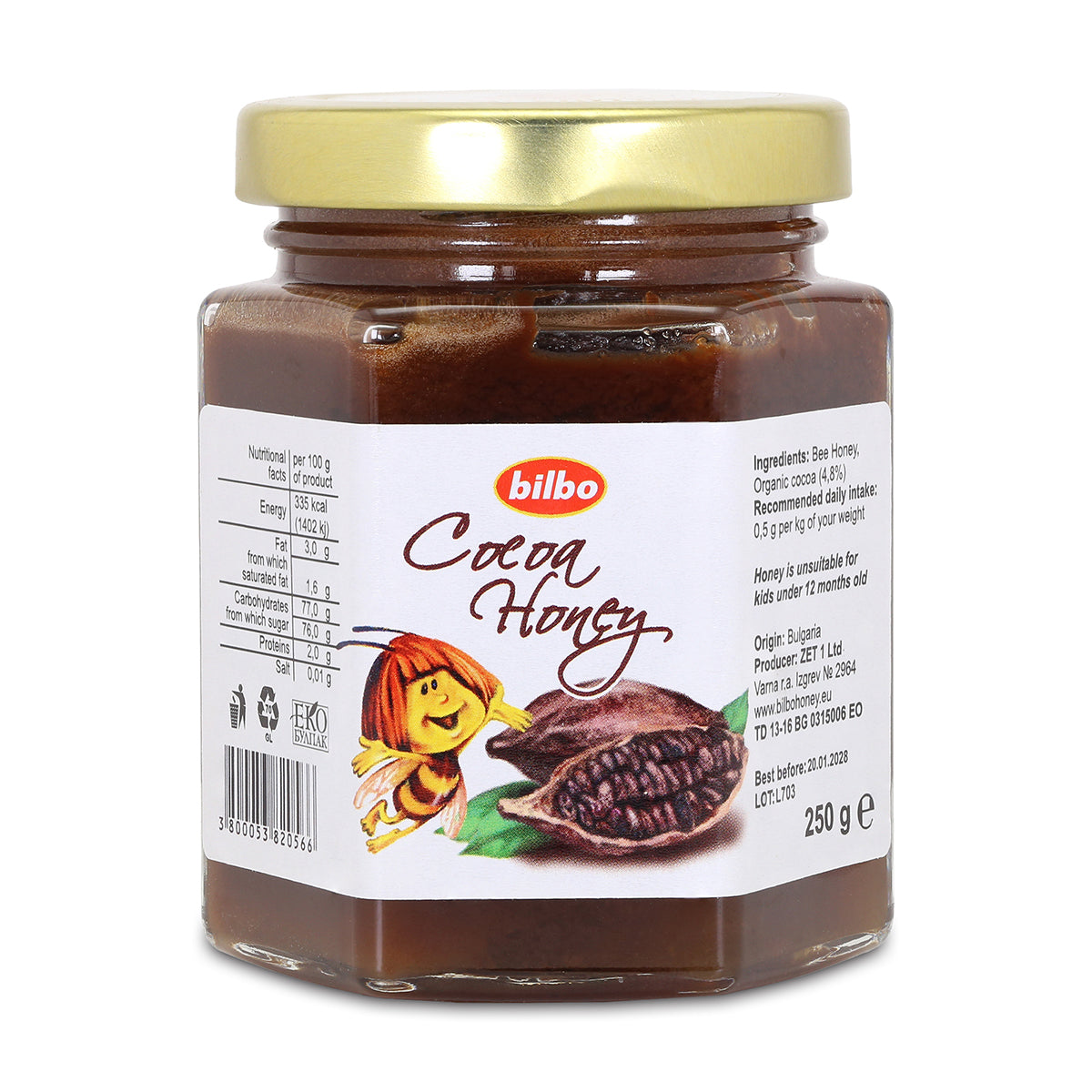 Mel de cacau cru Bilbo • 250 g