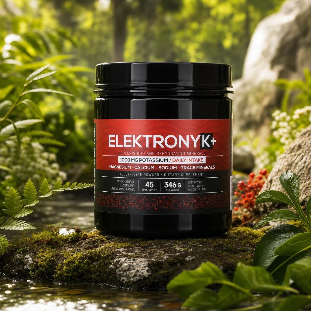 ElektronyK+ pó de eletrólitos • 1000 mg de potássio com glicina • DOCE, 402g