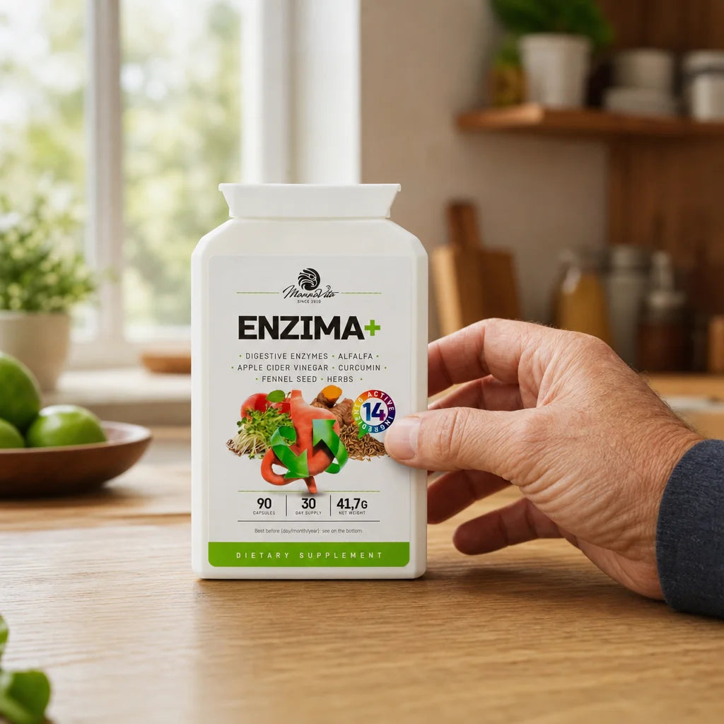 ENZIMA+ complexo de enzimas digestivas, com Betaina HCL • 90 cápsulas