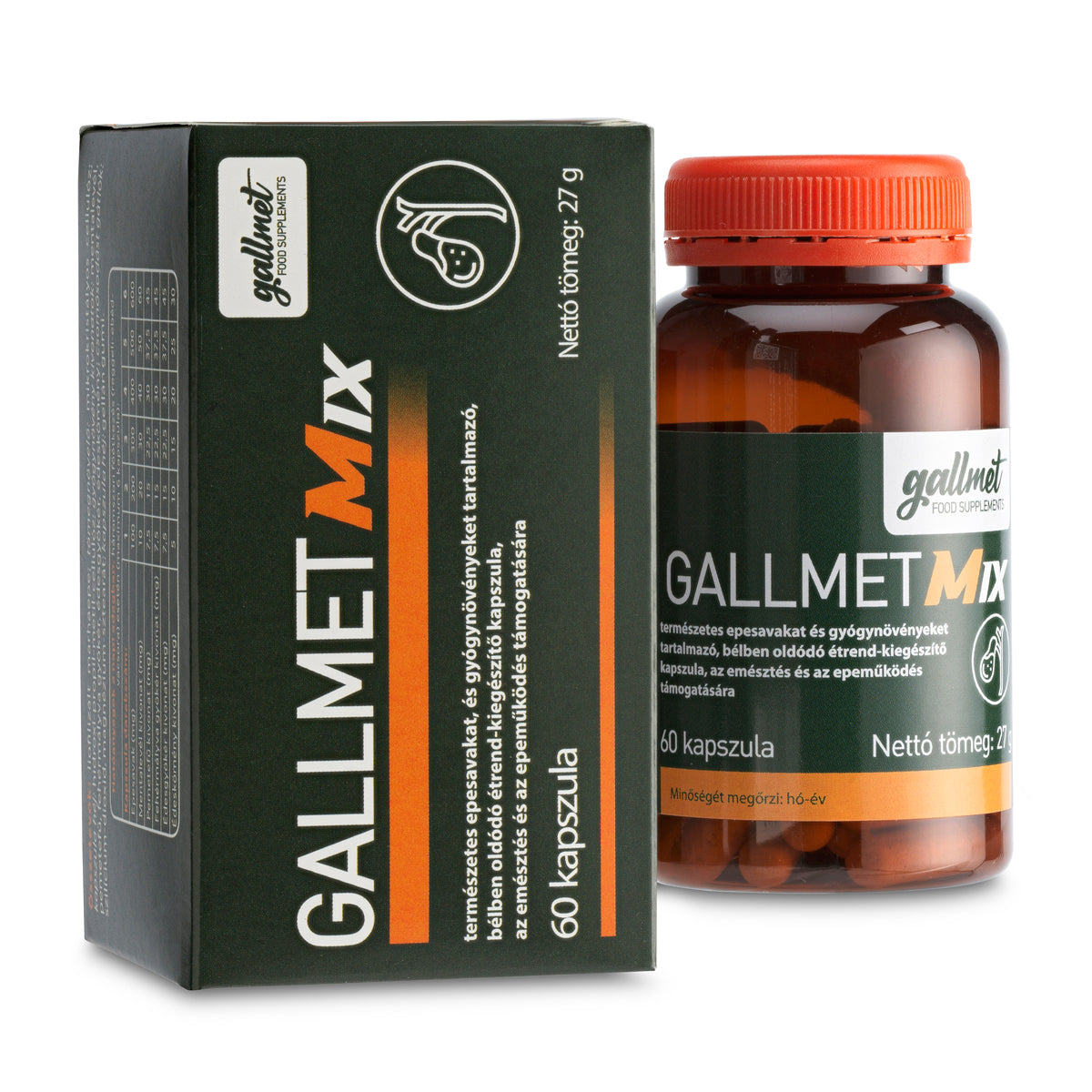 Gallmet Mix cápsulas de ácidos biliares + plantas medicinais • 60 unid.