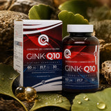 GINK-Q10 • Complexo de Coenzima Q10 + Ginkgo Biloba • 60 cápsulas