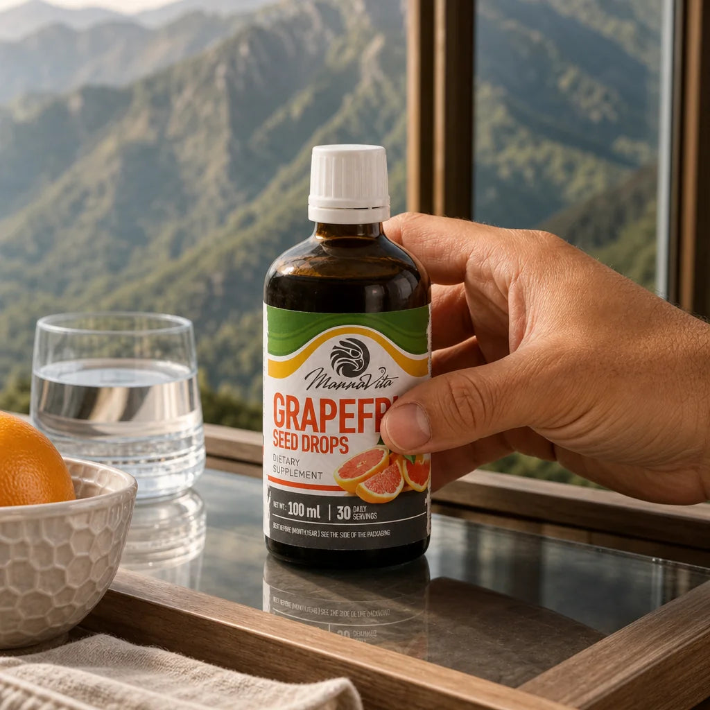 Gotas de extrato de sementes de toranja Mannavita • 100 ml