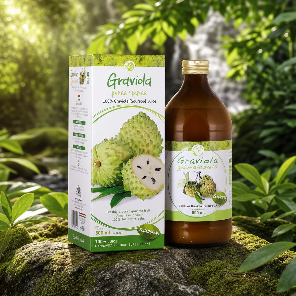Mannavita • Polpa de Graviola, 100% puro prensado • 500 ml