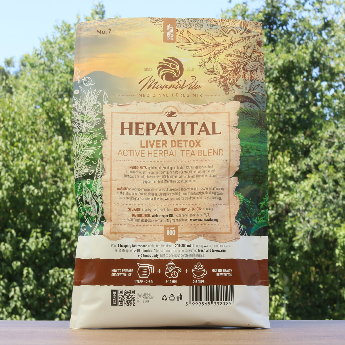 HEPAVITAL Mistura ativa de chá de ervas para desintoxicação do fígado • 80 g