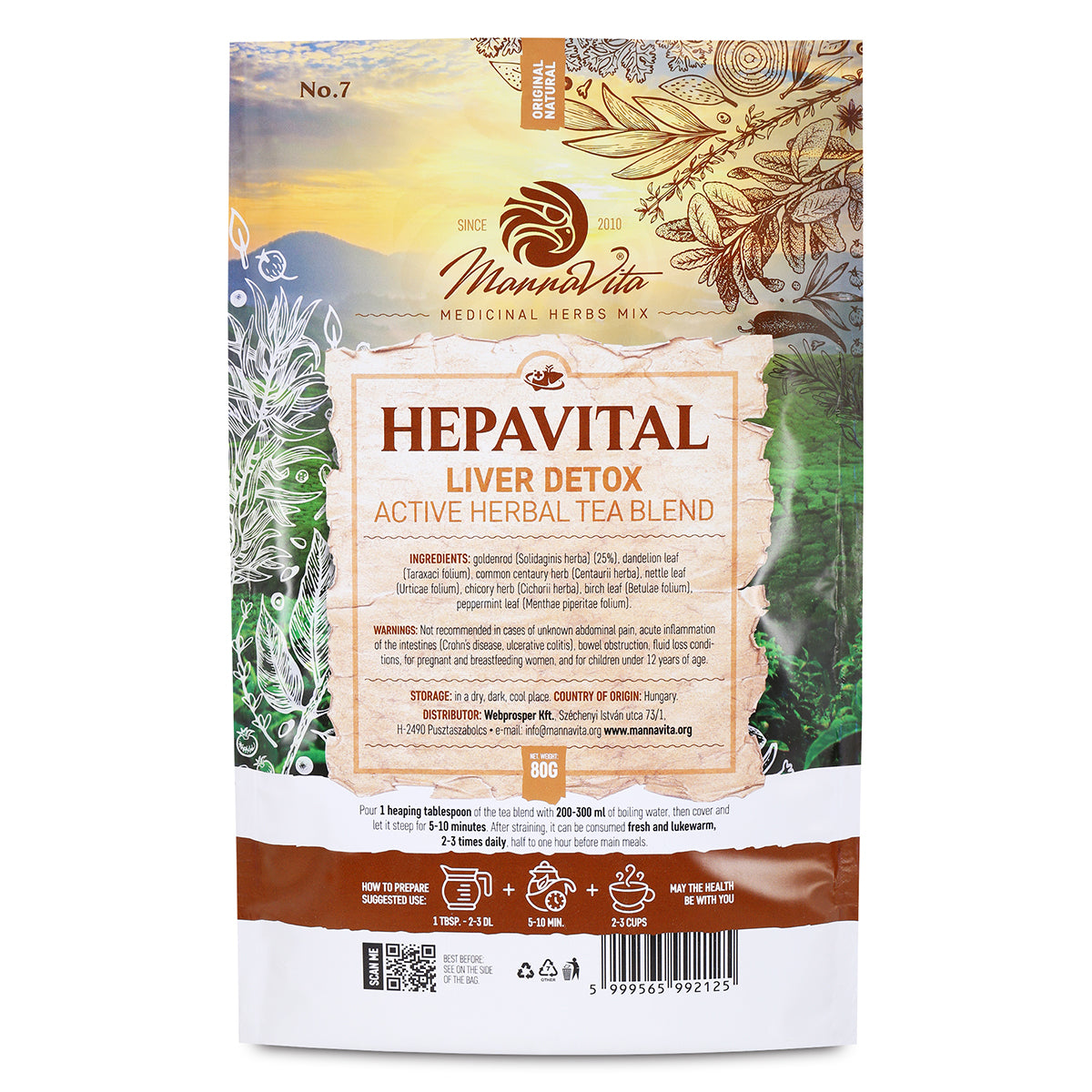HEPAVITAL Mistura ativa de chá de ervas para desintoxicação do fígado • 80 g