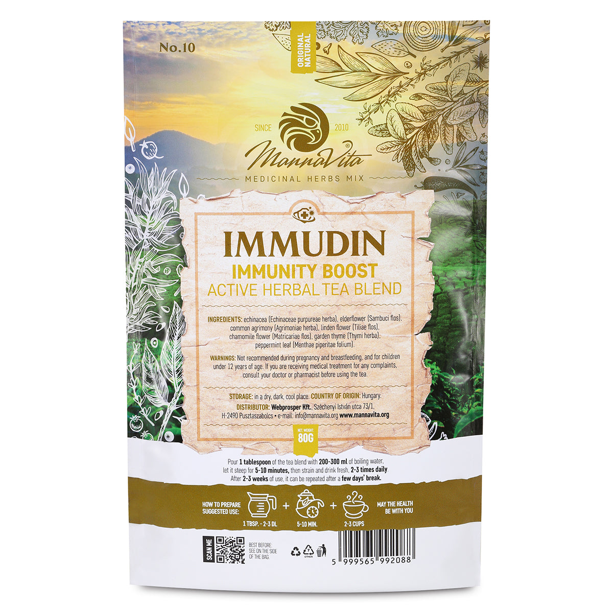 IMMUDIN Mistura ativa de chá de ervas potenciadora do sistema imunitário • 80g