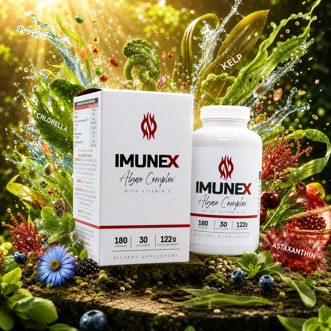 IMUNEX complexo de algas • com 5 algas • 180 cápsulas
