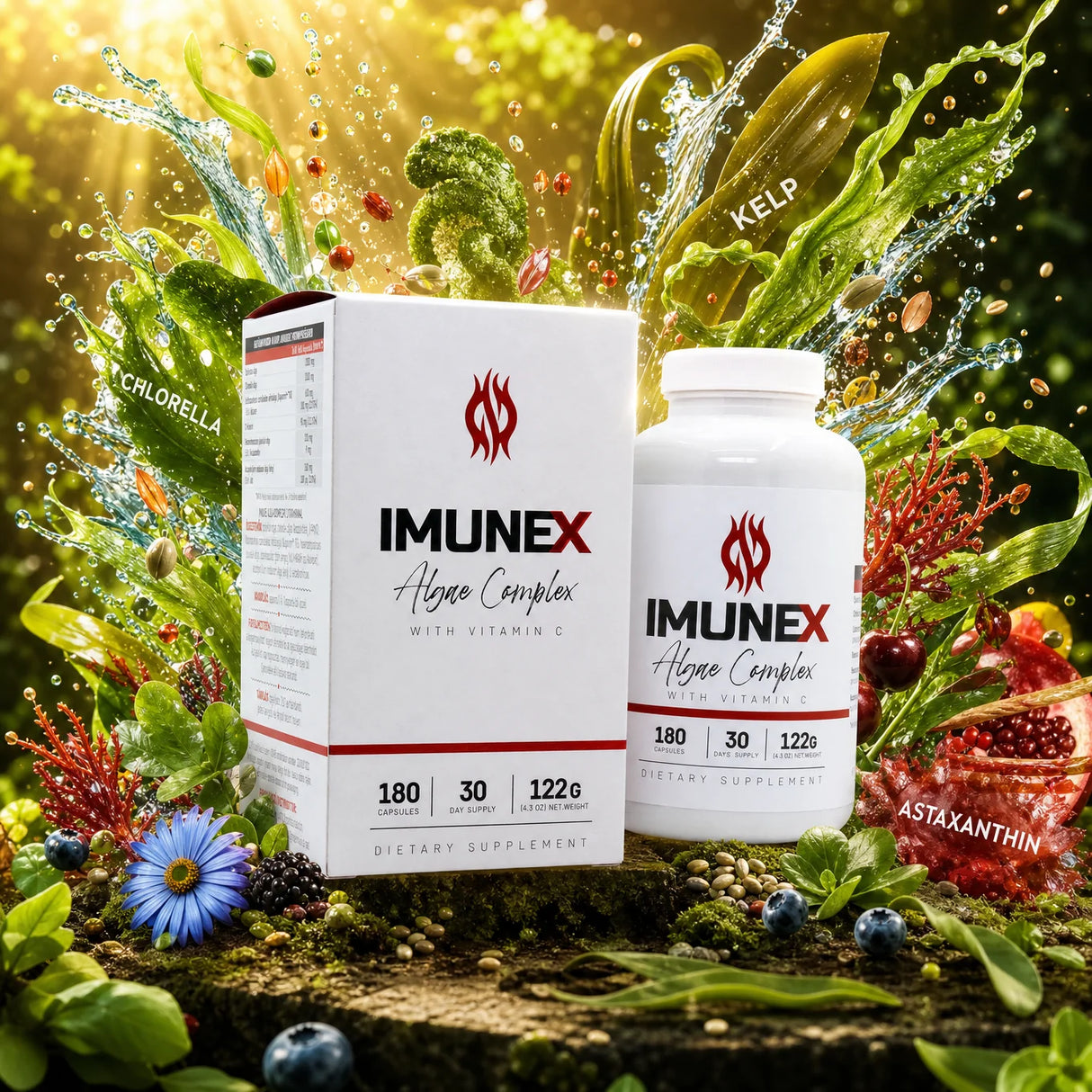 IMUNEX complexo de algas • com 5 algas • 180 cápsulas