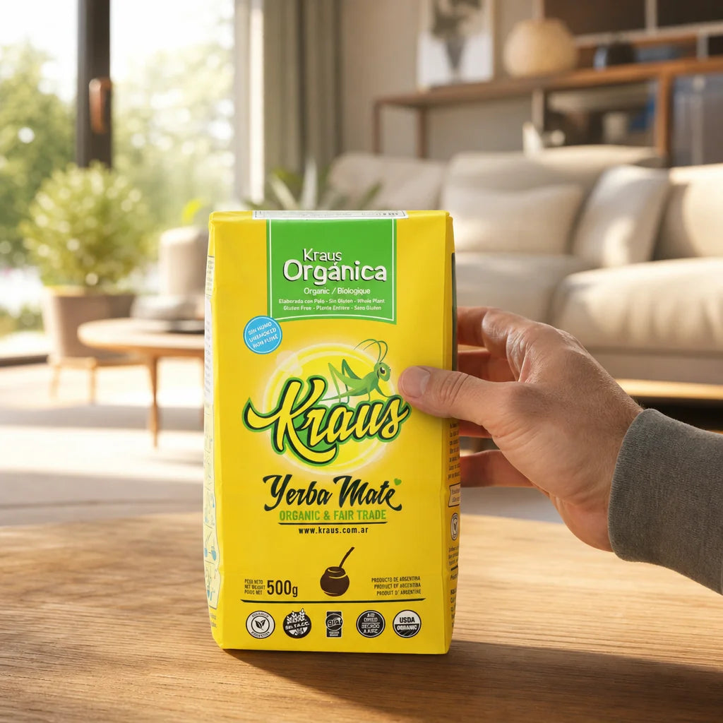 Chá de yerba-mate Kraus • Elaborada, com pau • 500 g