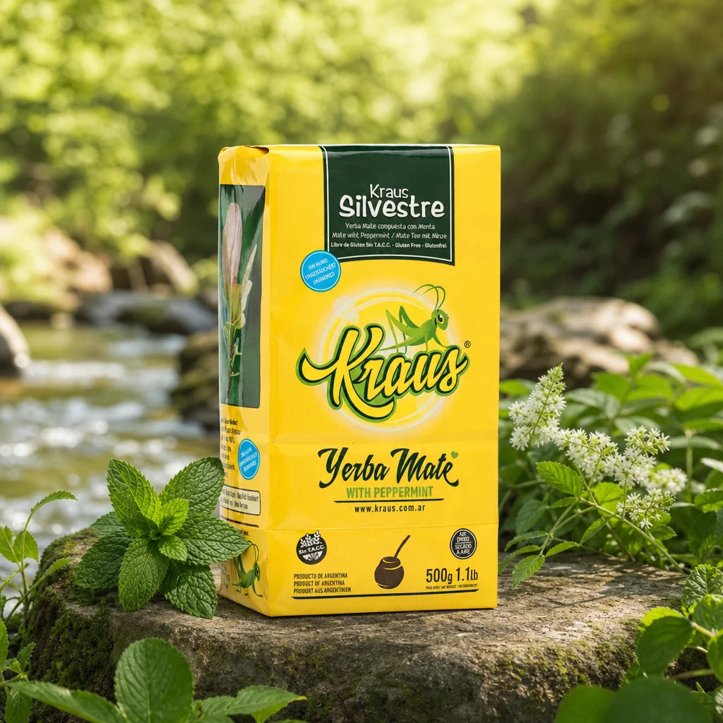 Chá de yerba-mate Kraus • Elaborada, com pau • 500 g