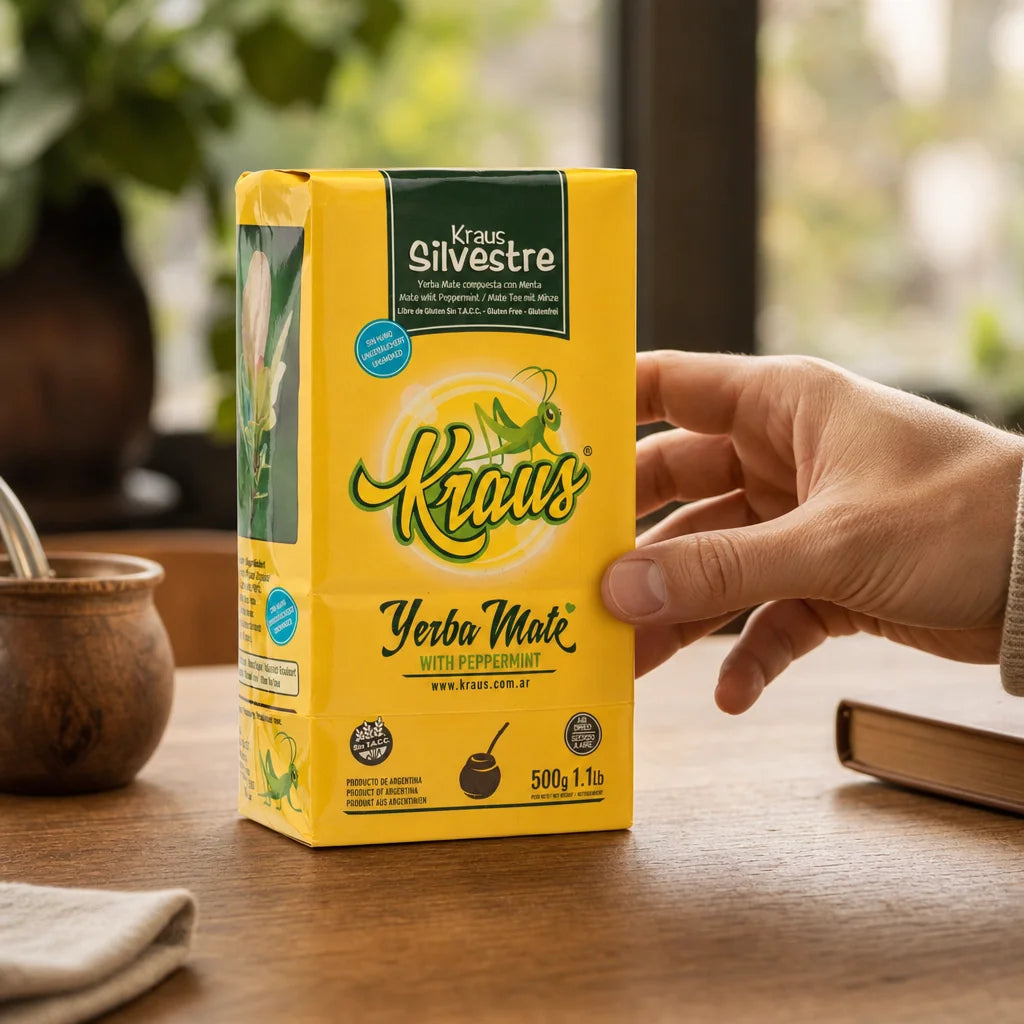 Chá de yerba-mate Kraus • Elaborada, com pau • 500 g