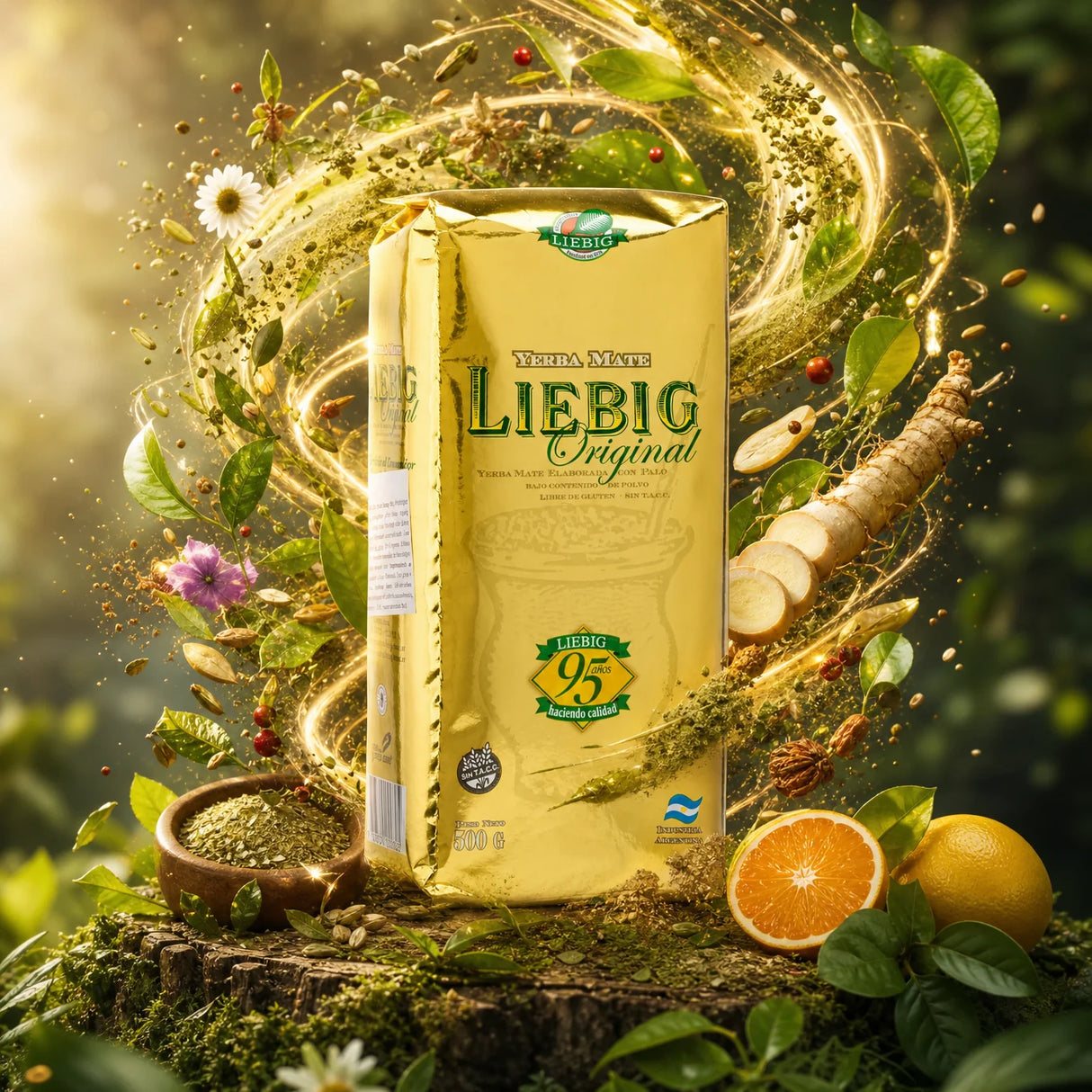 Chá de yerba mate Liebig Original • Elaborado com palo • 500 g