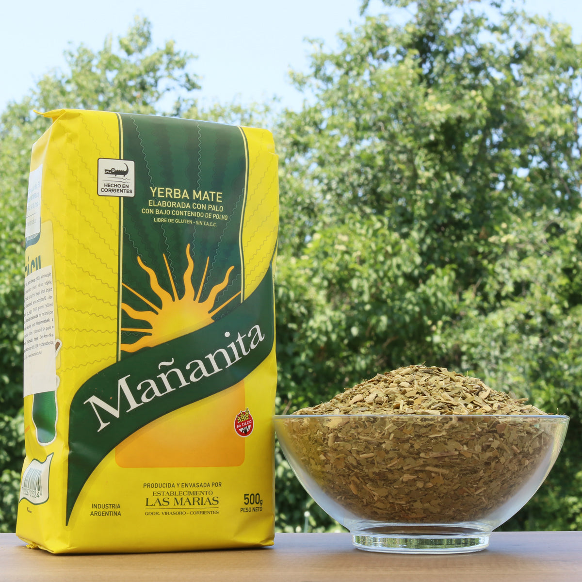 Chá de yerba mate Mañanita • Elaborado com palo • 500 g