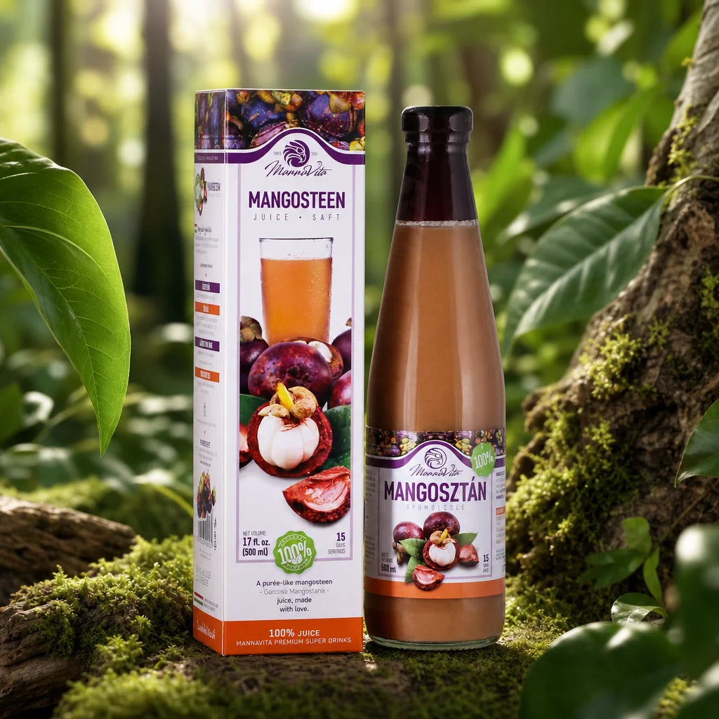 Mannavita • Polpa de Mangostão, 100% puro prensado • 500 ml
