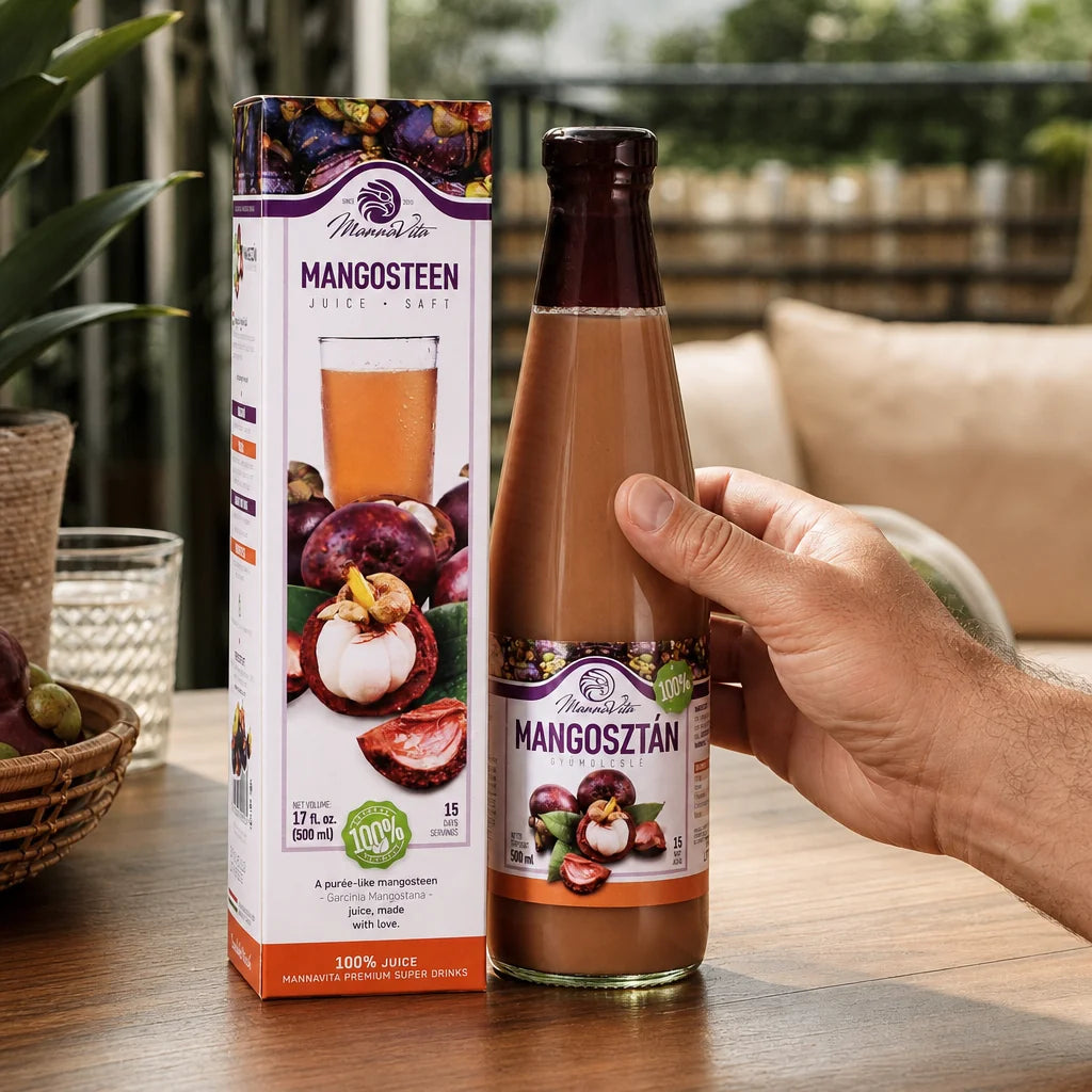 Mannavita • Polpa de Mangostão, 100% puro prensado • 500 ml