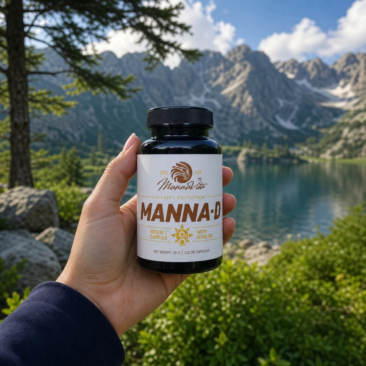 MANNA-D Vitamina D3 em azeite 4000 UI • 120 cápsulas
