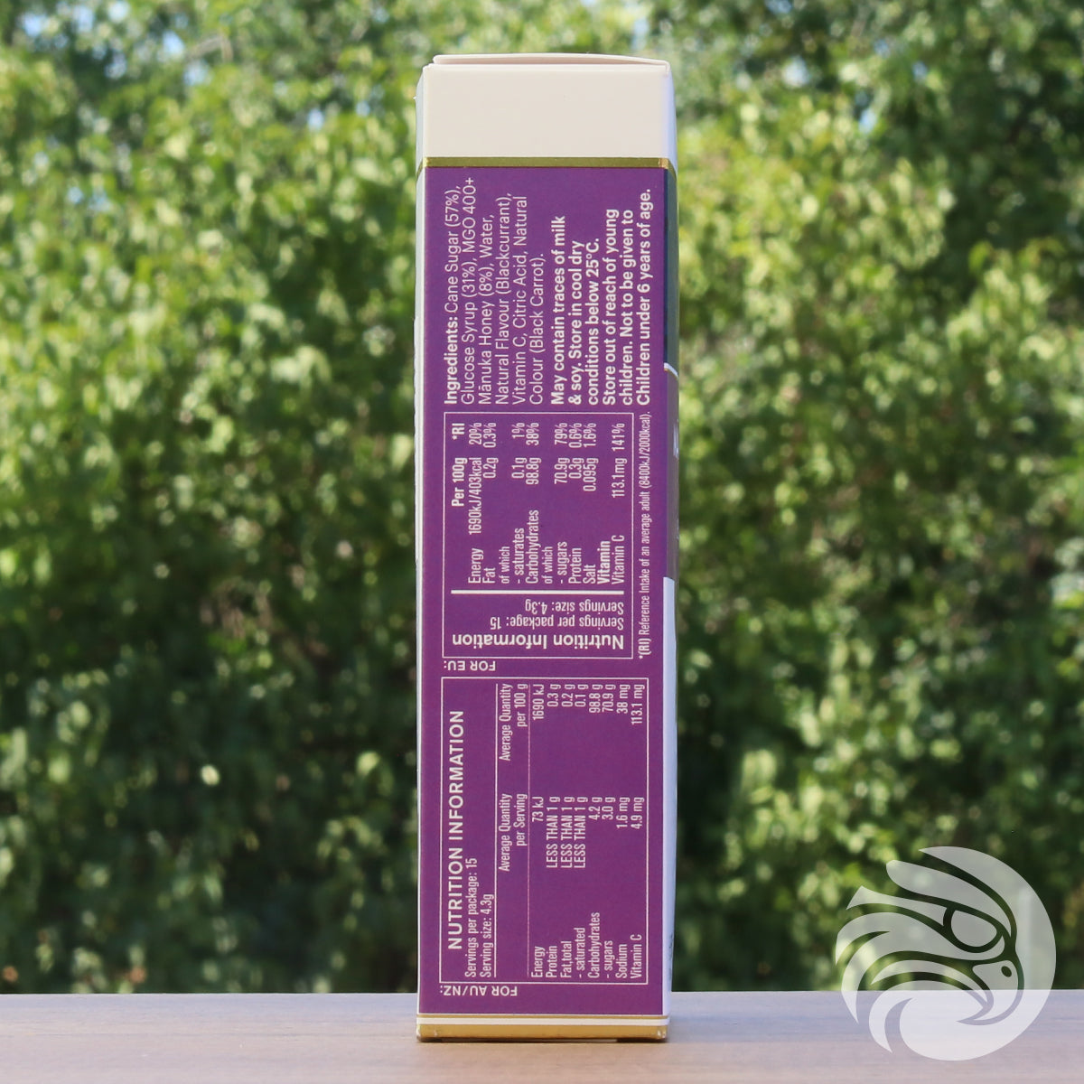 Pastilhas de mel de Manuka com groselha preta • 15 unid.