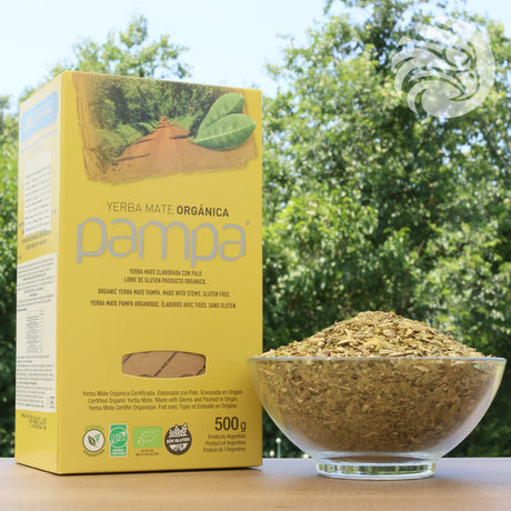 Chá de yerba-mate biológico Pampa • Elaborado com palo • 500 g