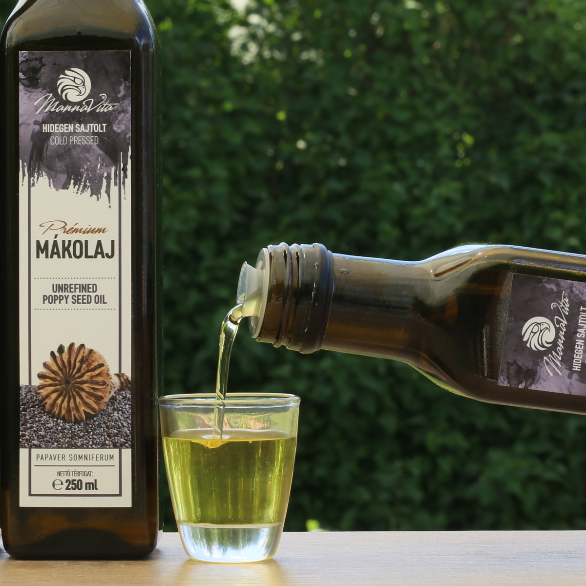 Óleo de sementes de papoila húngaro prensado a frio Mannavita • 250 ml