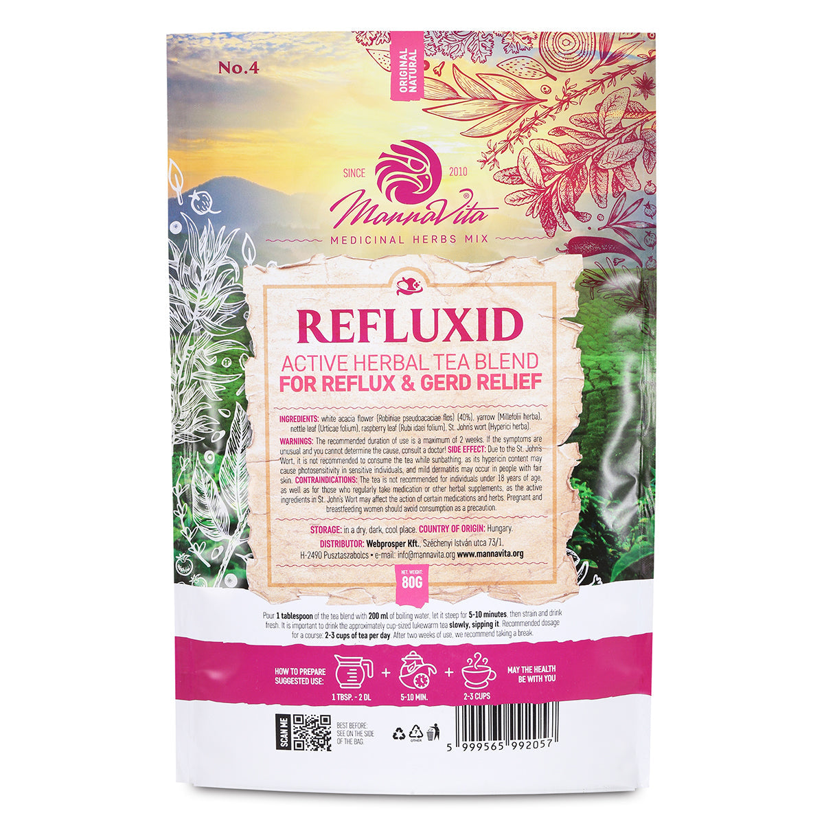 REFLUXID mistura ativa de chá de ervas para alívio do refluxo e da DRGE • 80g