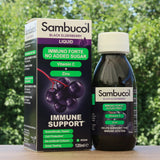 Xarope de sabugueiro preto Sambucol, sem açúcar • 120 ml
