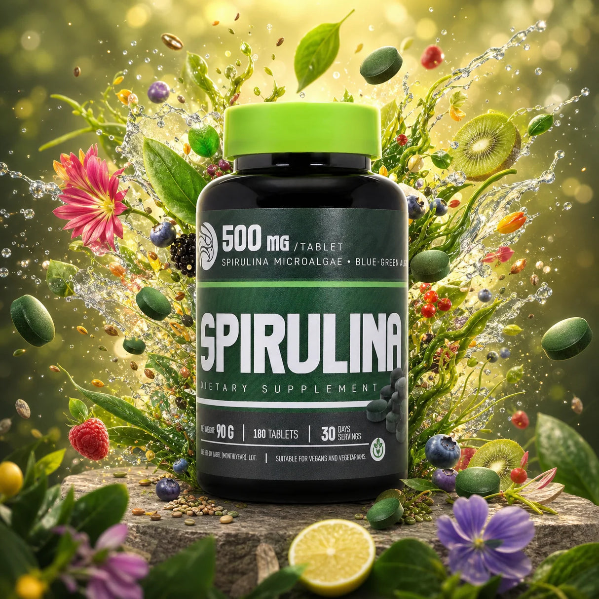 Mannavita, comprimidos de Spirulina 500 mg • 180 unid.