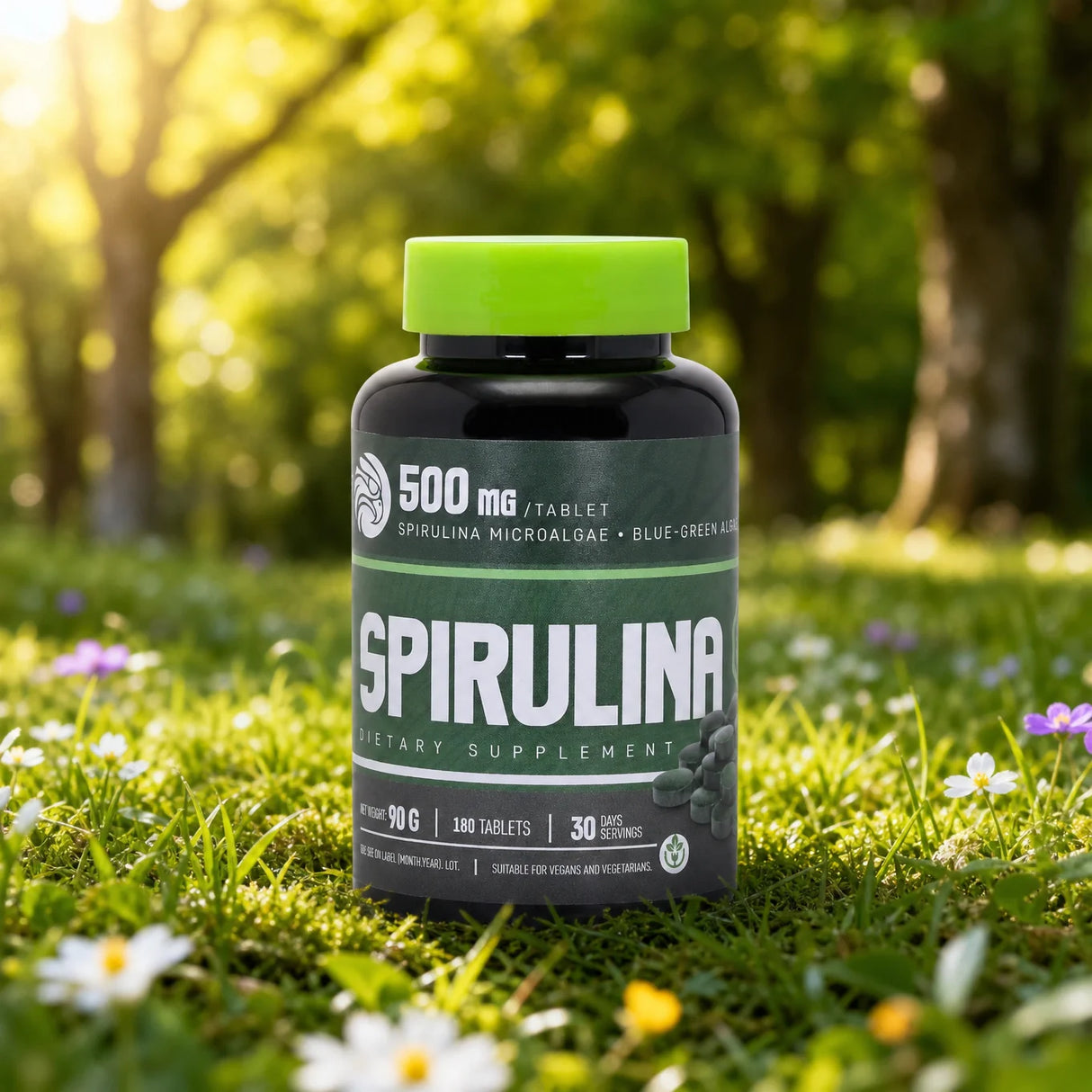 Mannavita, comprimidos de Spirulina 500 mg • 180 unid.